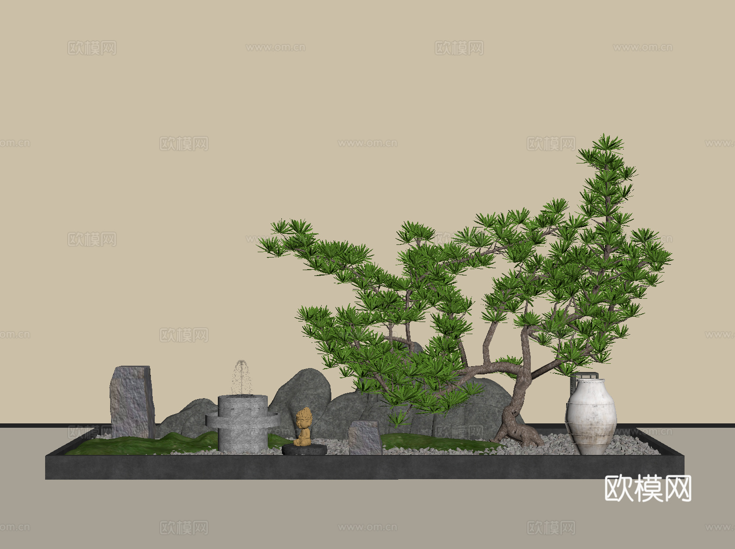 新中式景观su模型