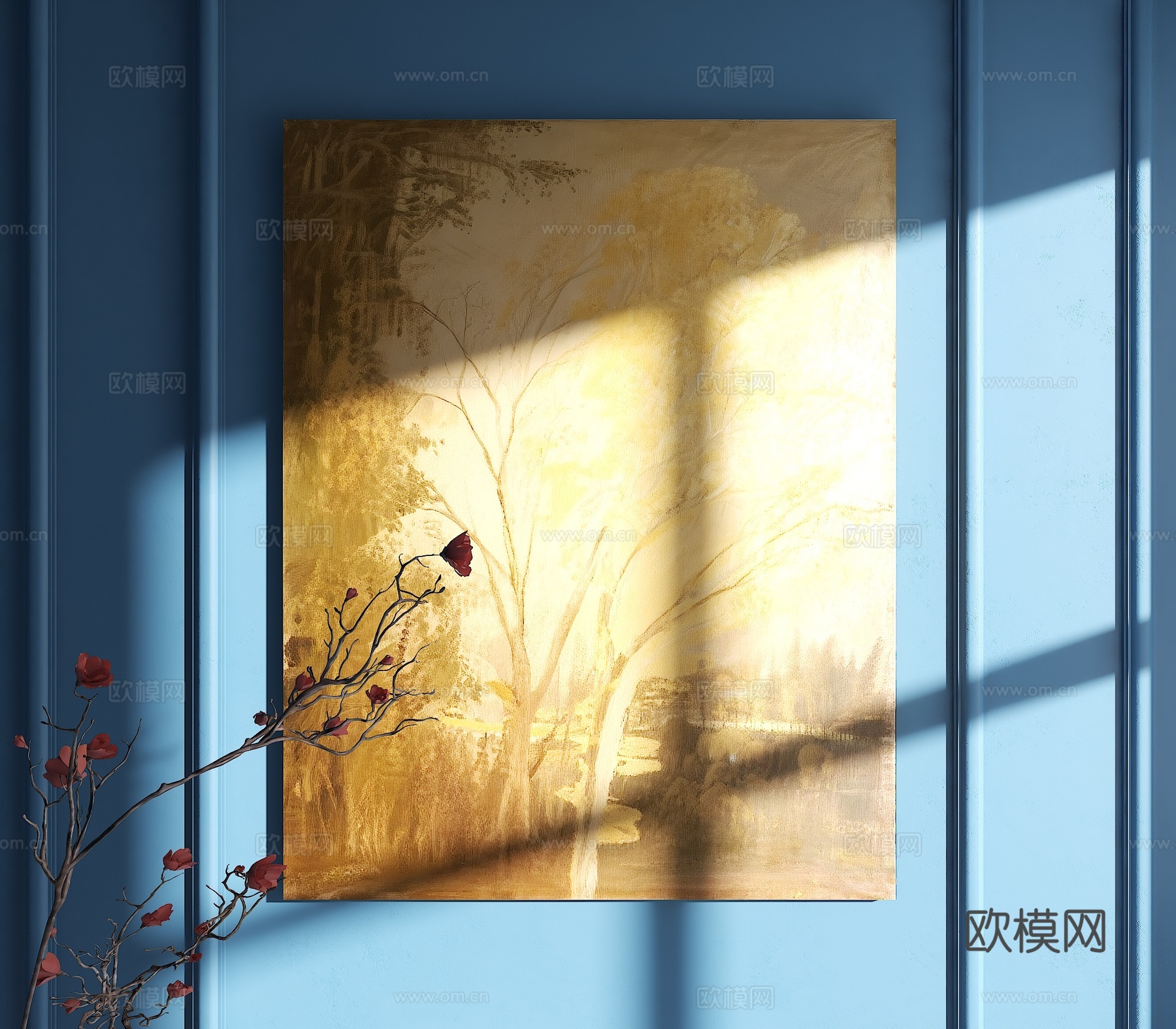 现代装饰画 抽象画 奶油风装饰画 宅寂风装饰画 简约挂画 现su模型