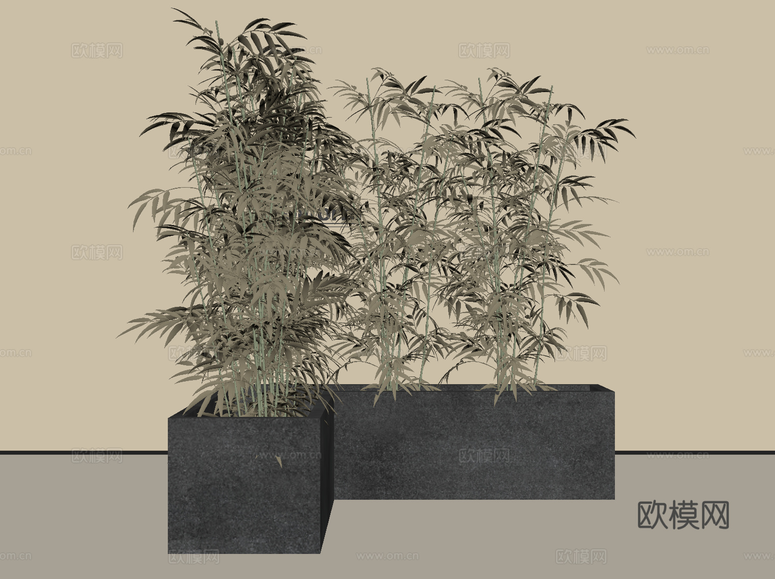 新中式景观 绿植su模型