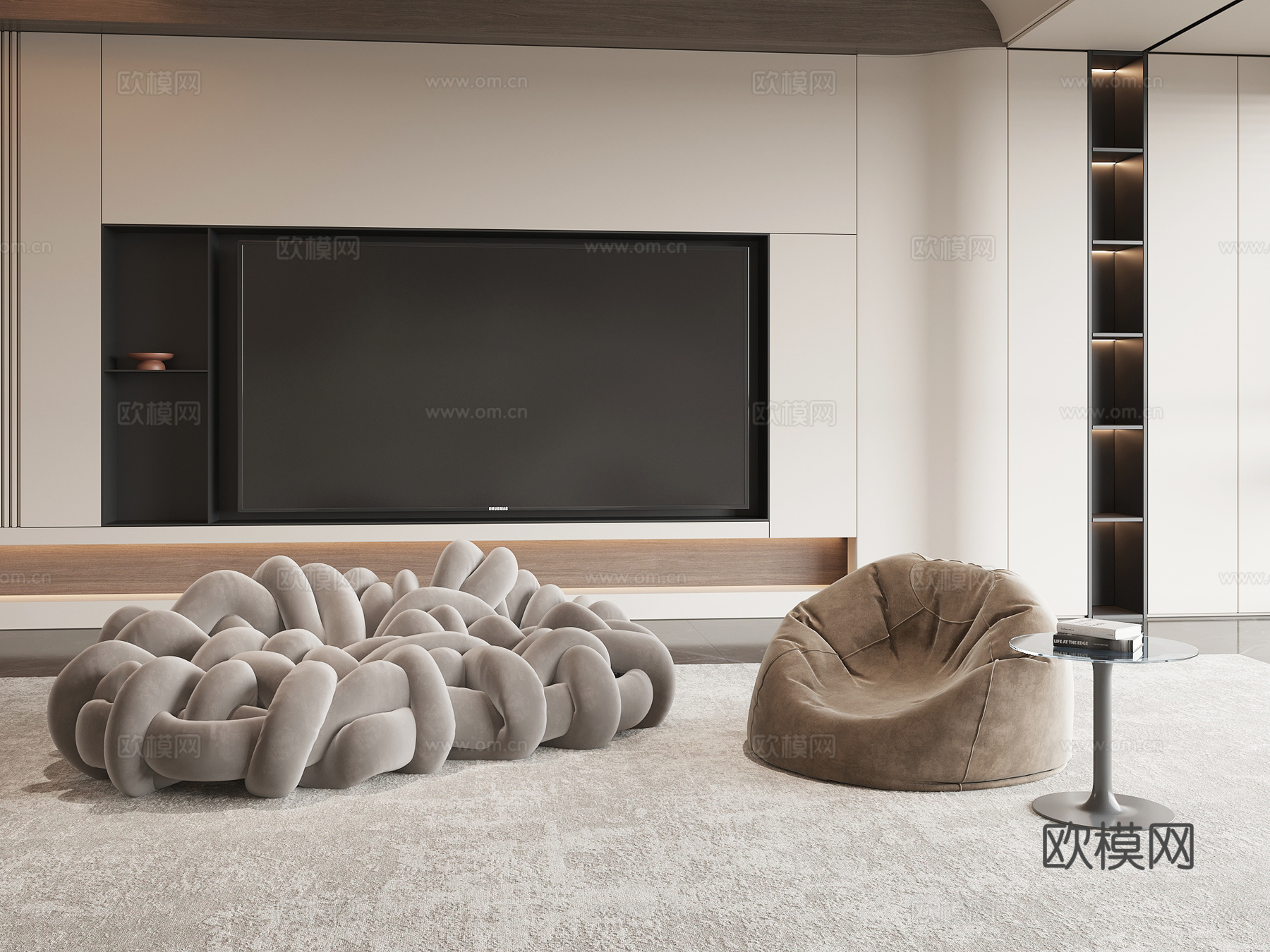 现代懒人沙发3d模型下载