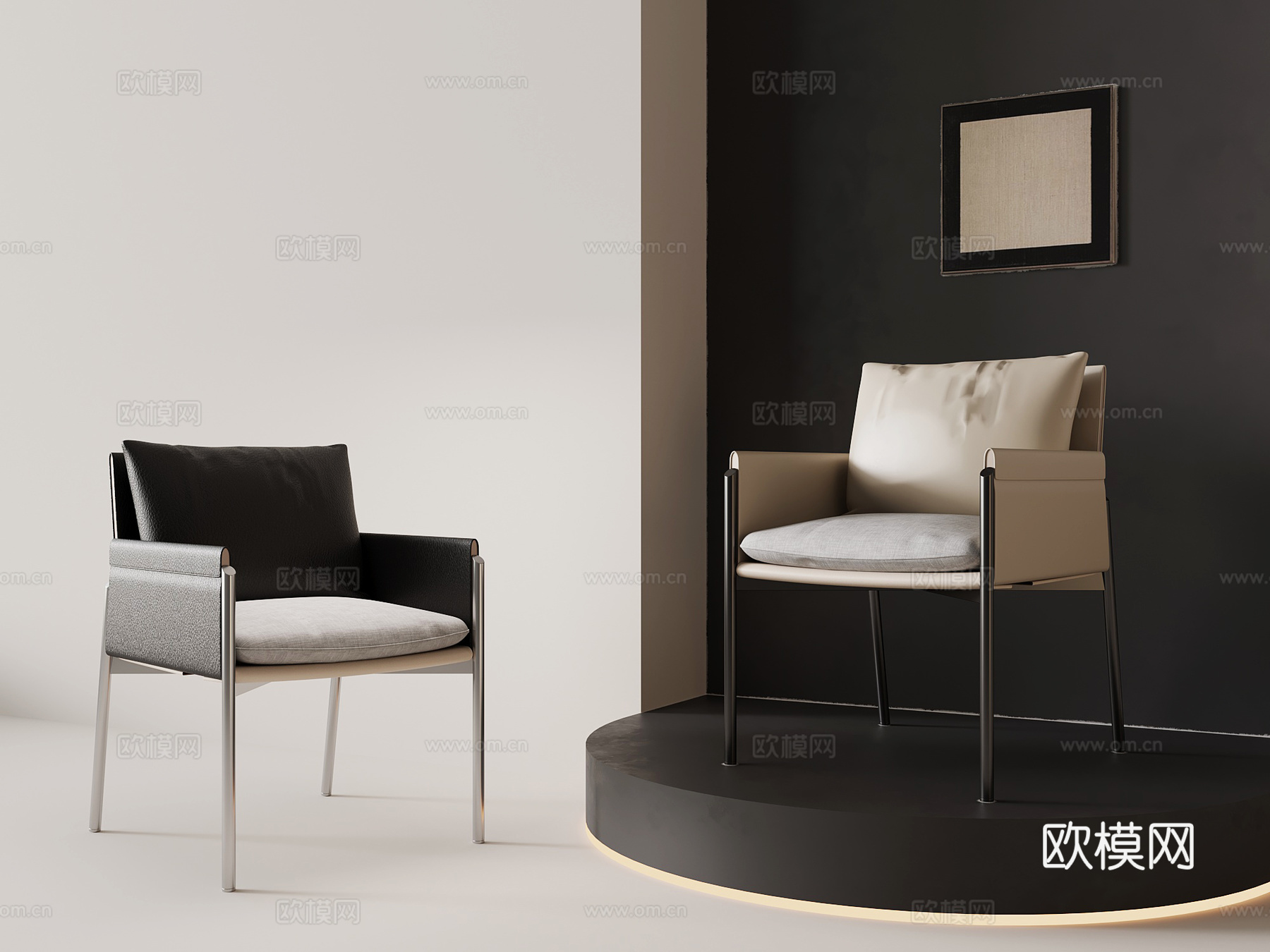 现代意式餐椅 休闲椅 单椅 椅子3d模型下载