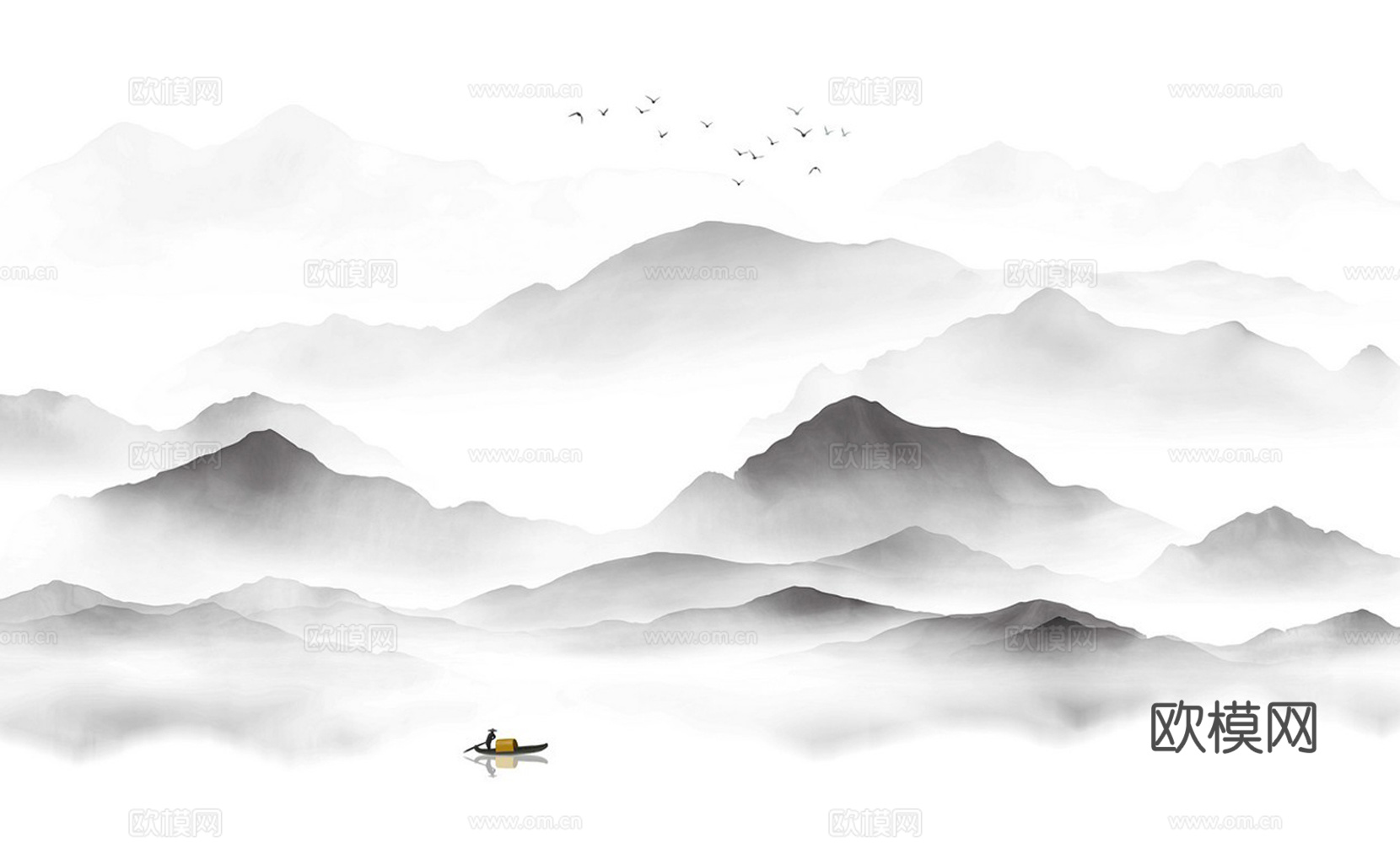 新中式山水壁画