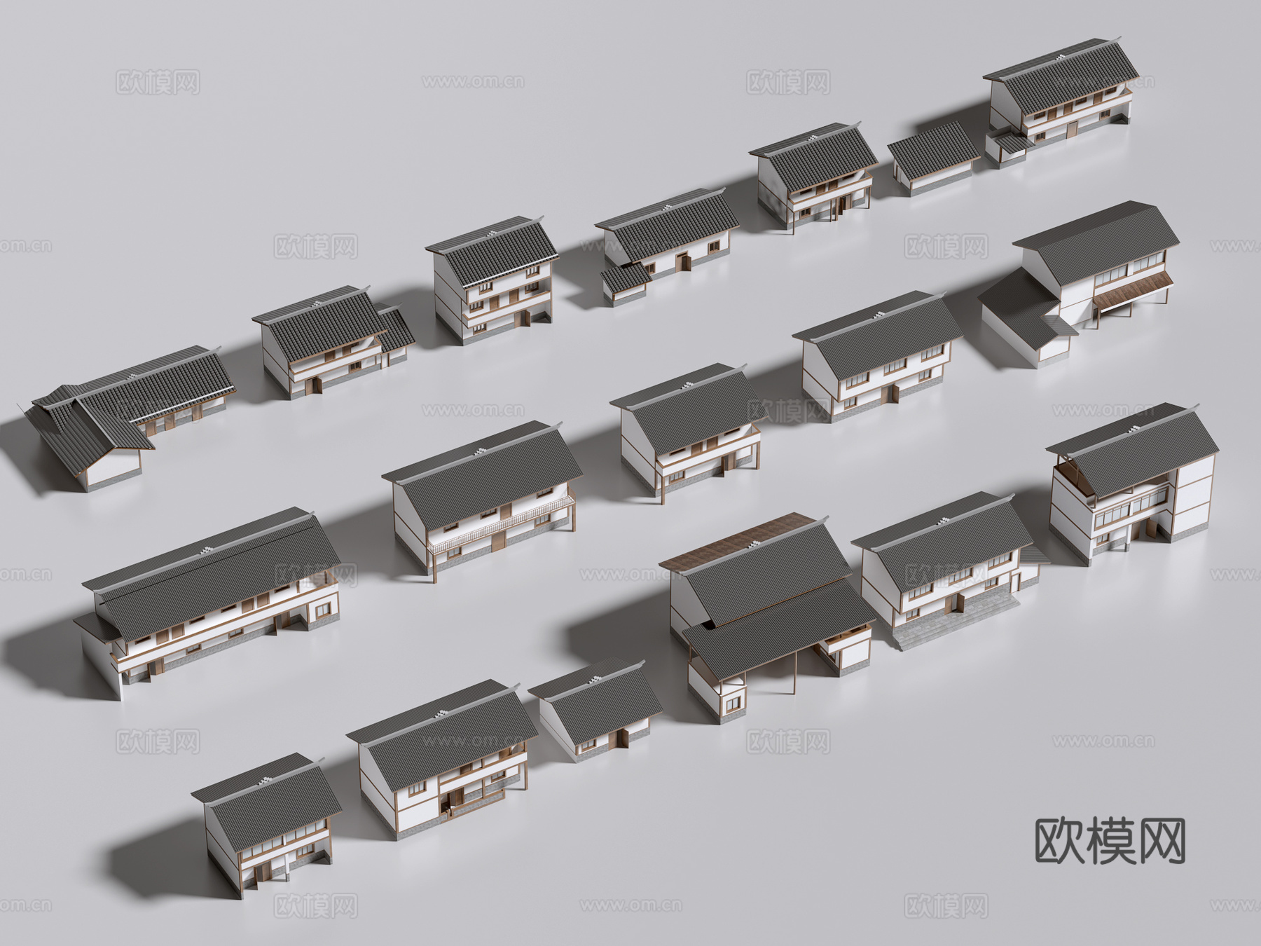 建筑住宅 自建房 农村住宅 自建别墅  农村自建房su模型