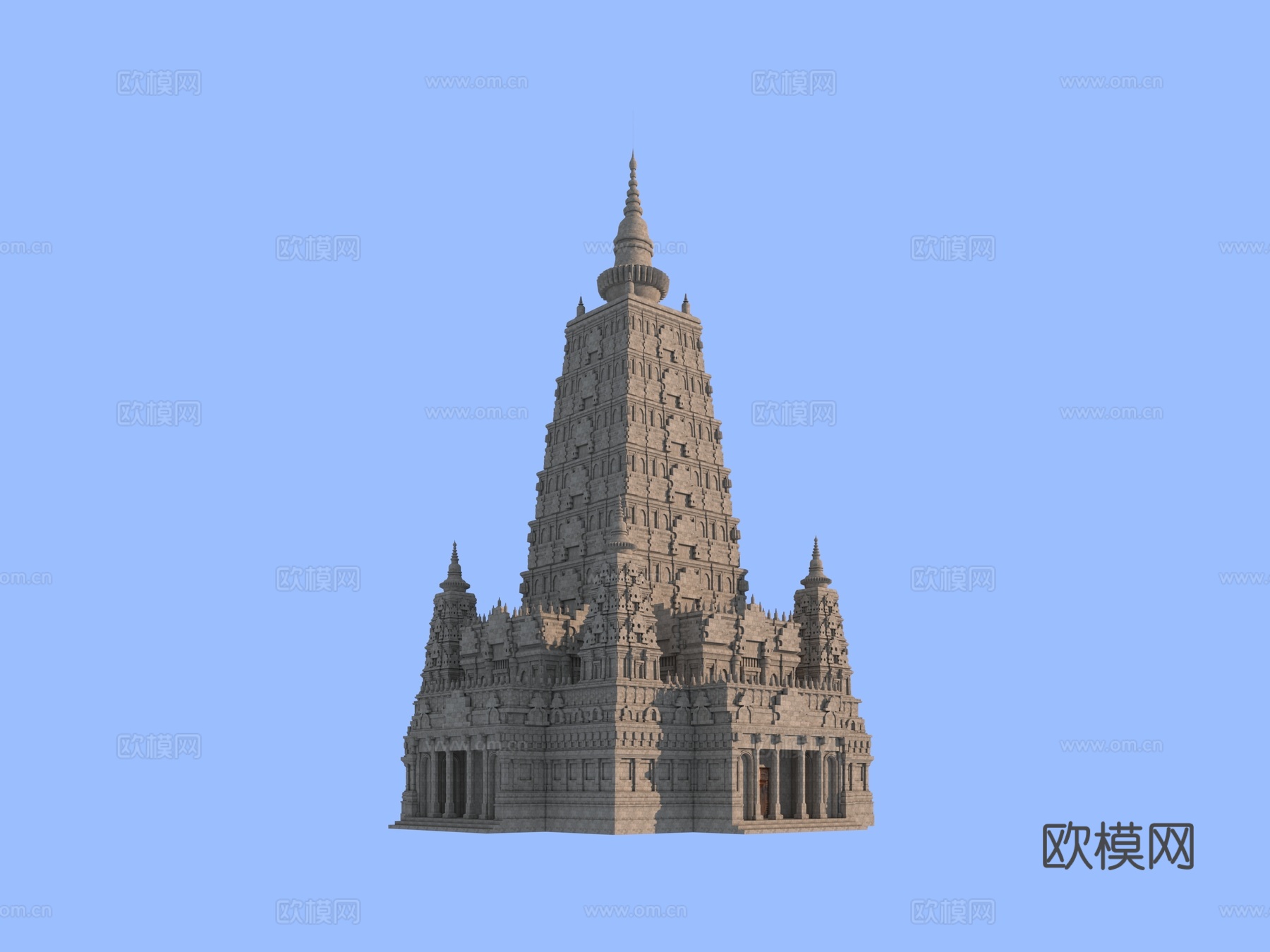 东南亚塔式建筑3d模型3d模型下载（渲染图2）