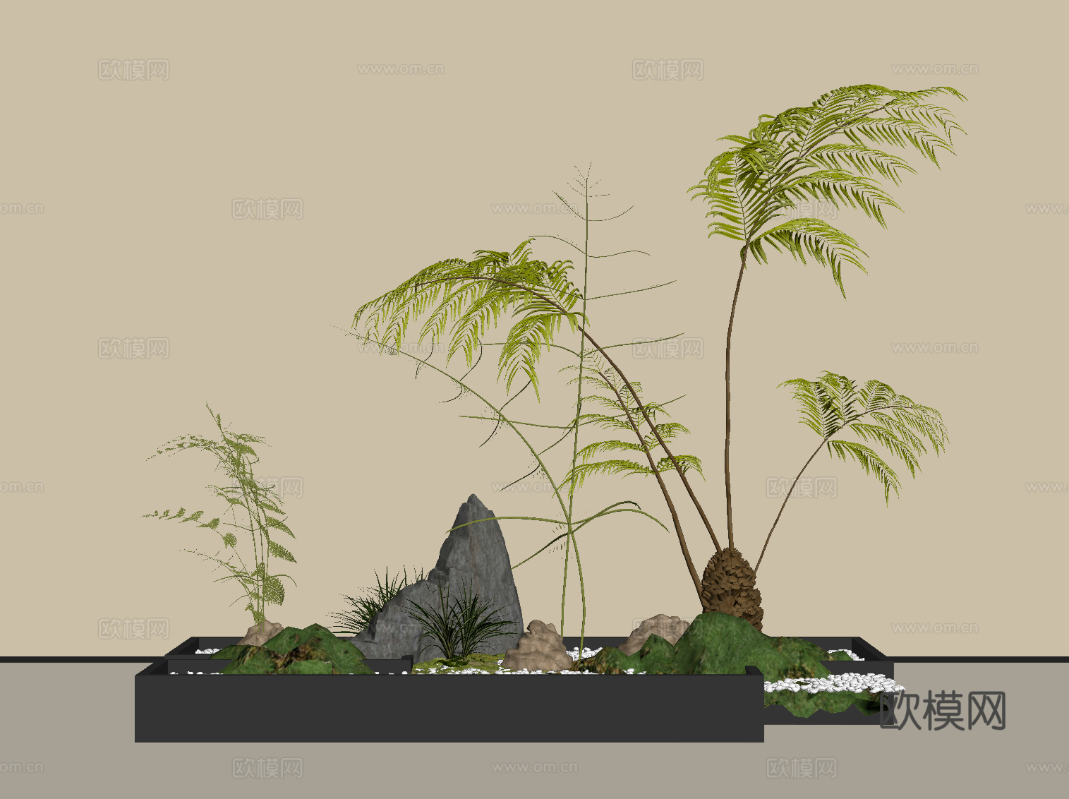 新中式景观su模型