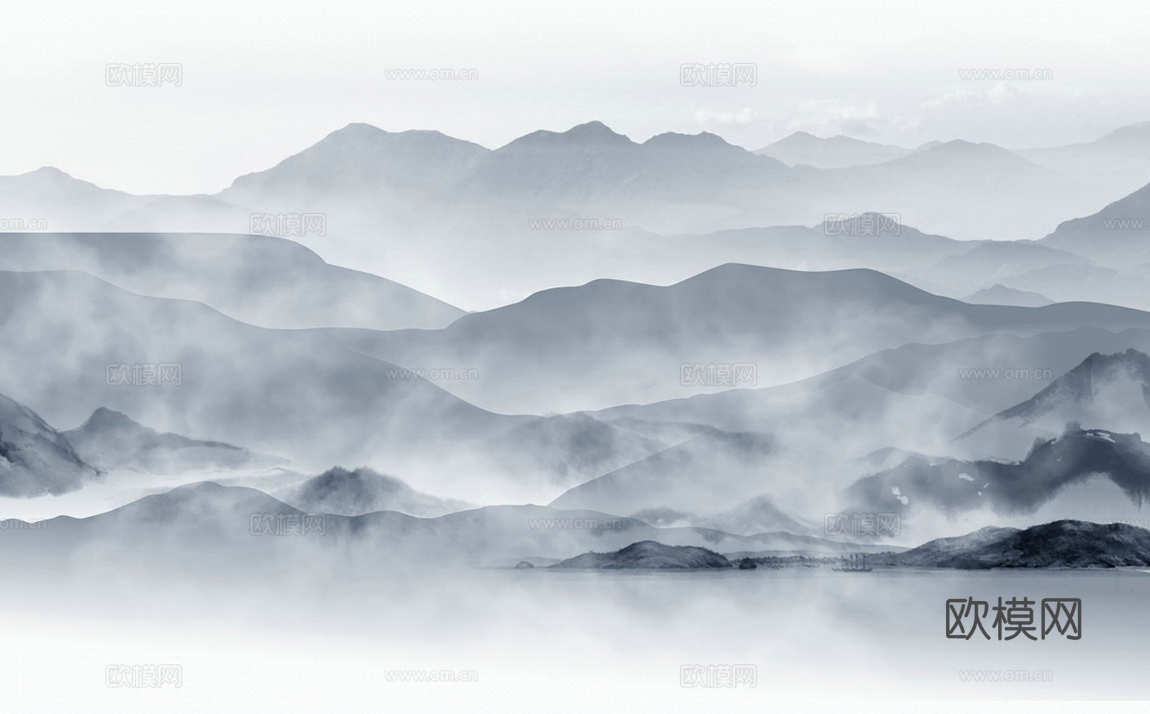 新中式山水壁画