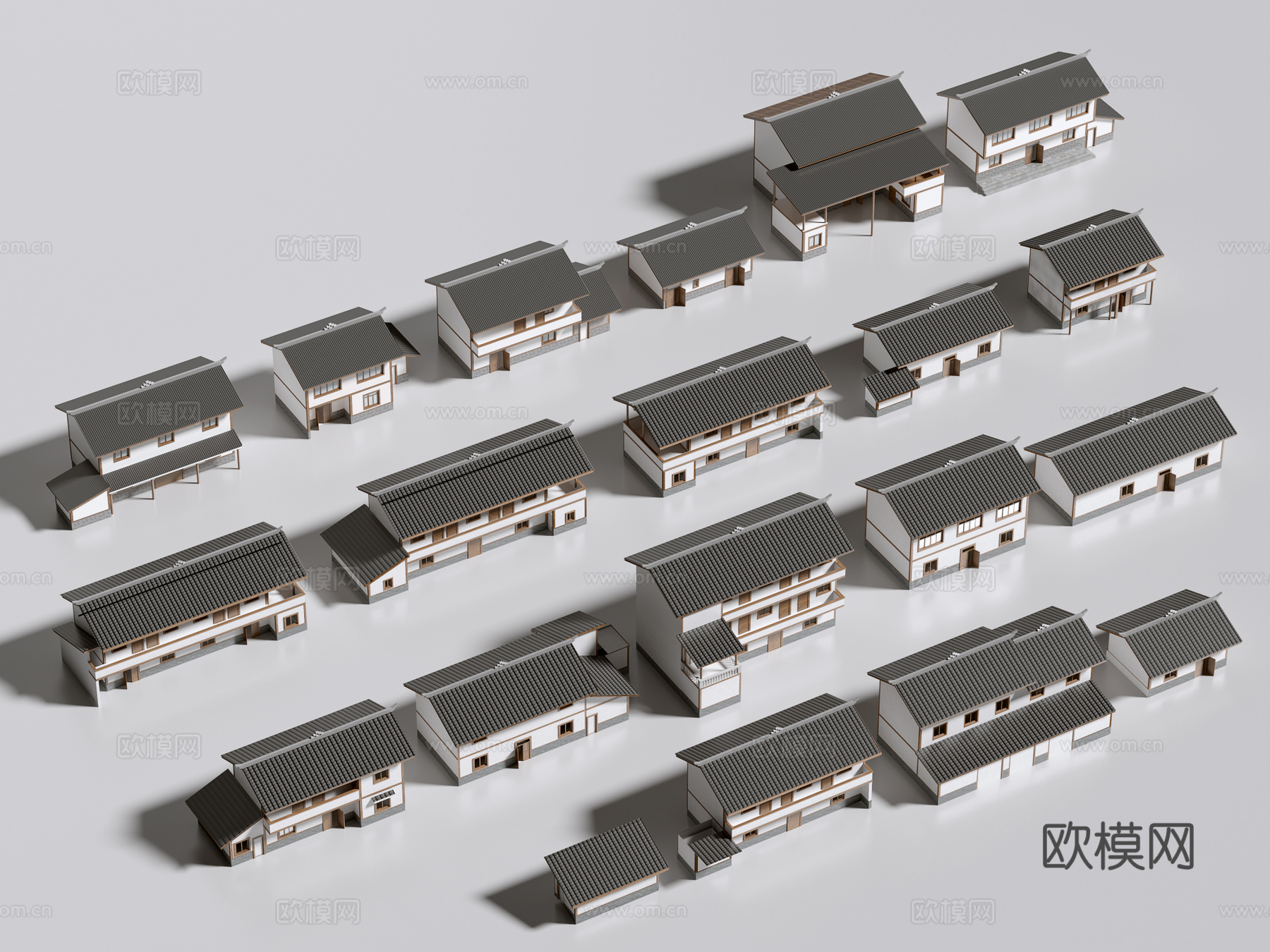 建筑住宅 自建房 农村住宅 自建别墅  农村自建房su模型