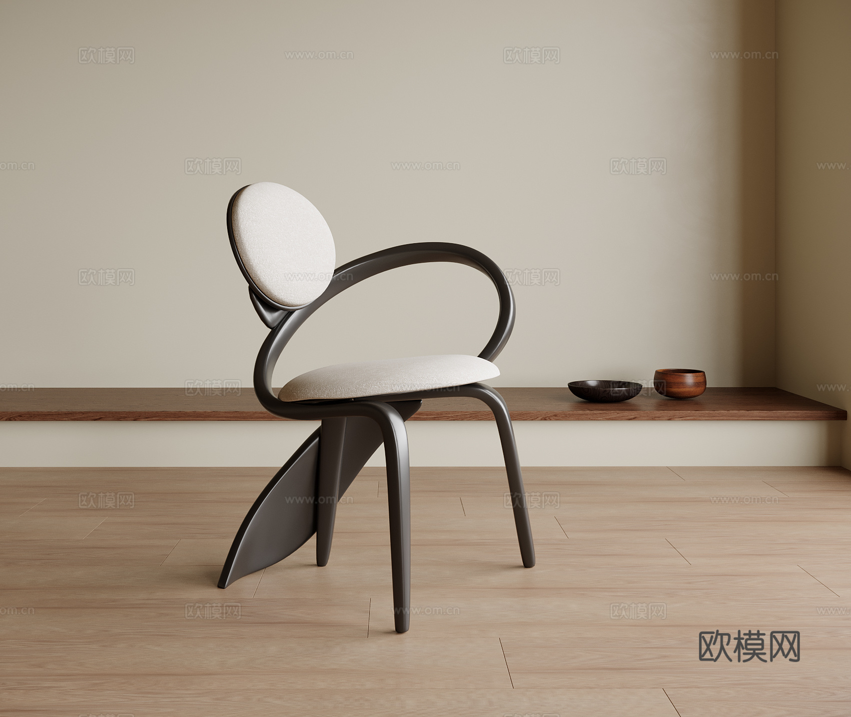 现代单椅 餐椅 书椅 休闲椅su模型