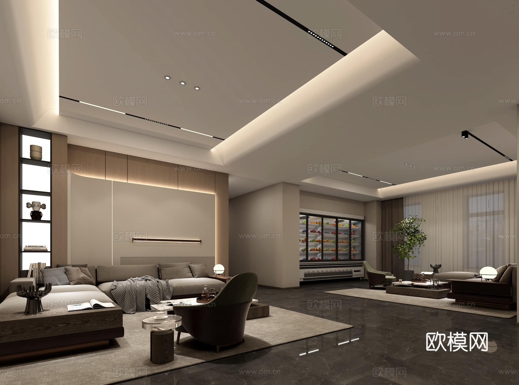 休闲区3d模型下载（渲染图2）