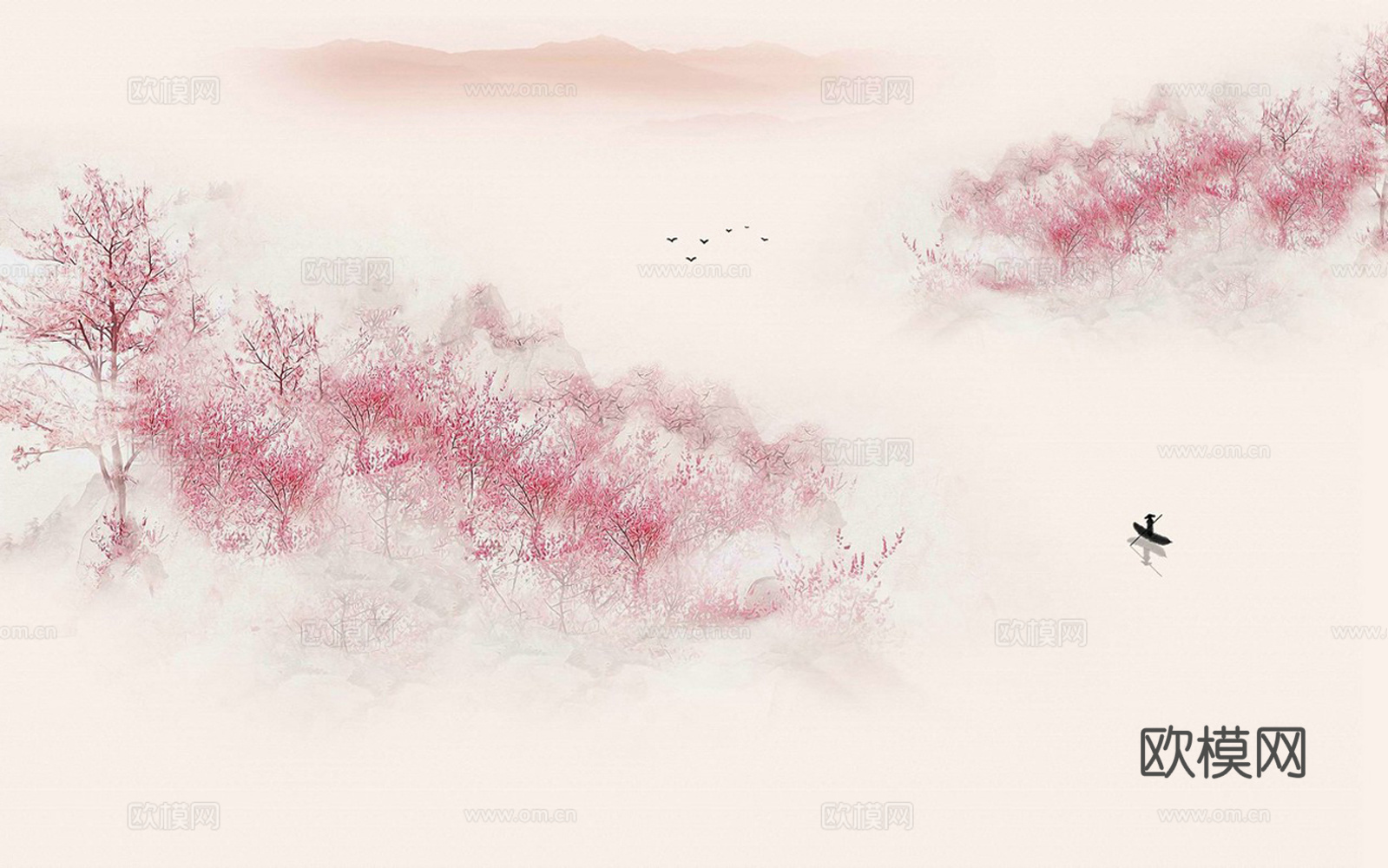 新中式山水壁画
