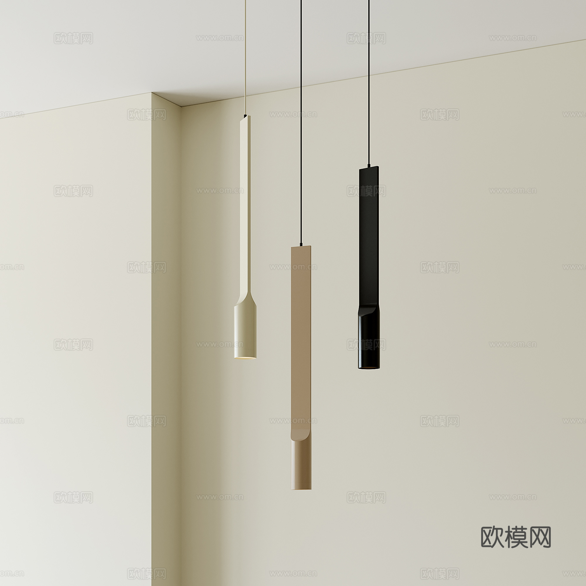 意式极简吊灯su模型