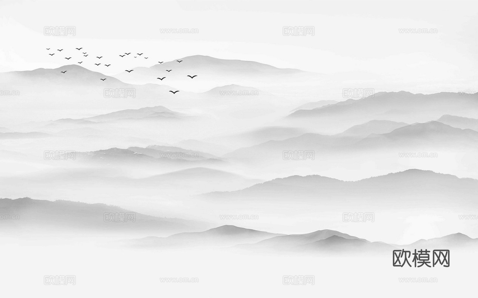 新中式山水壁画