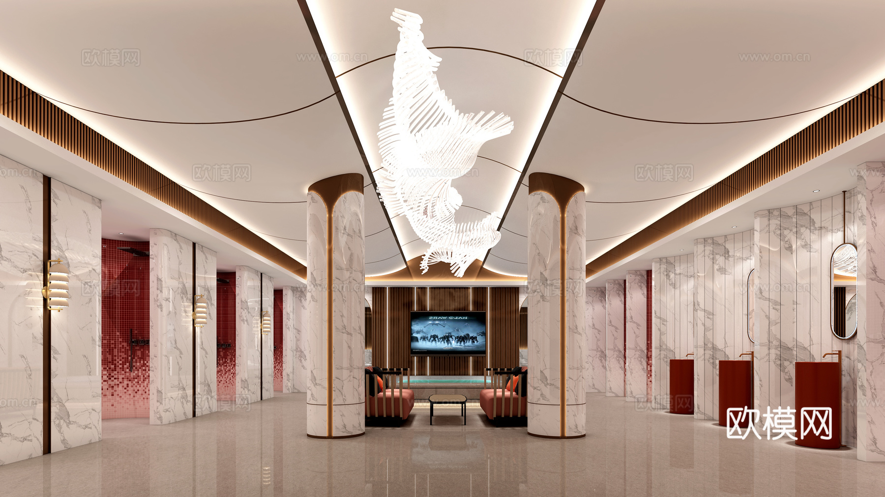 浴区3d模型下载