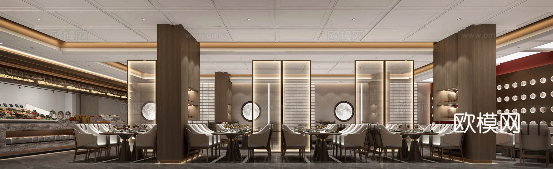餐厅3d模型下载（渲染图1）