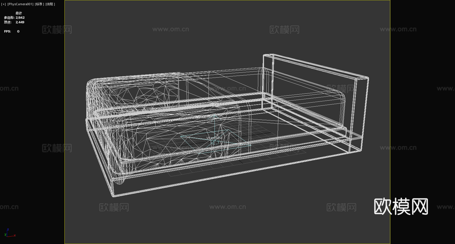 单人床 现代床 简约床 床架 实木床3d模型下载（渲染图6）