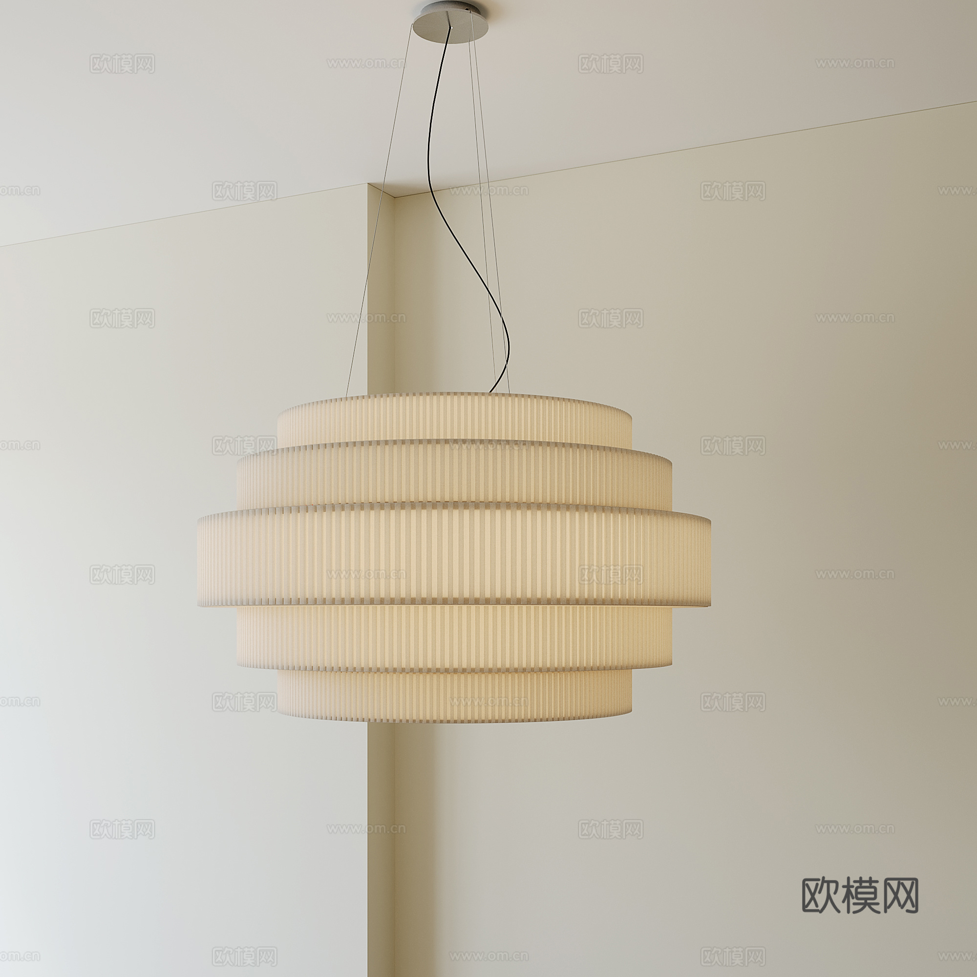 新中式灯笼吊灯su模型