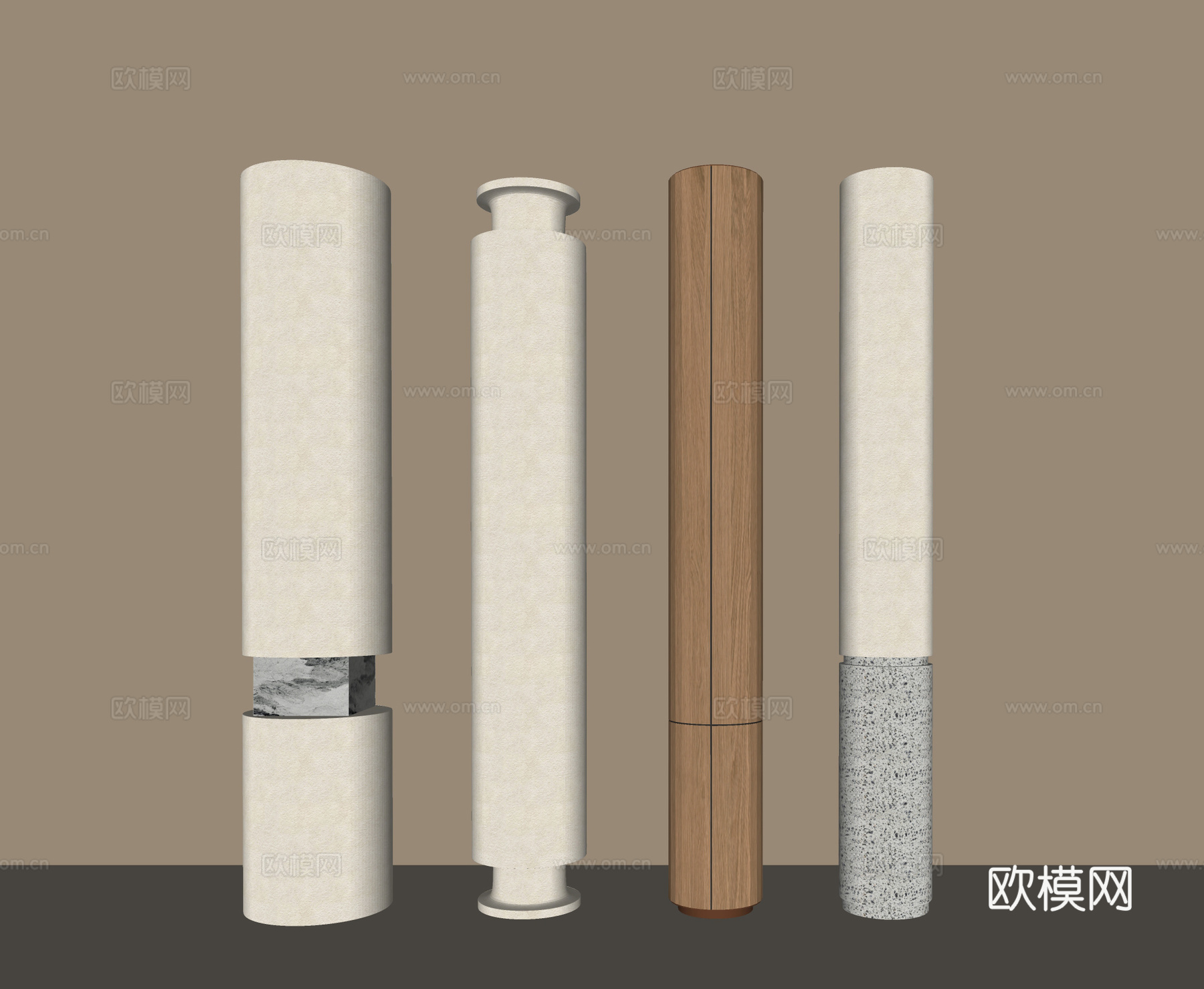 现代柱子 造型柱 艺术柱 圆柱 支撑柱 装饰柱su模型