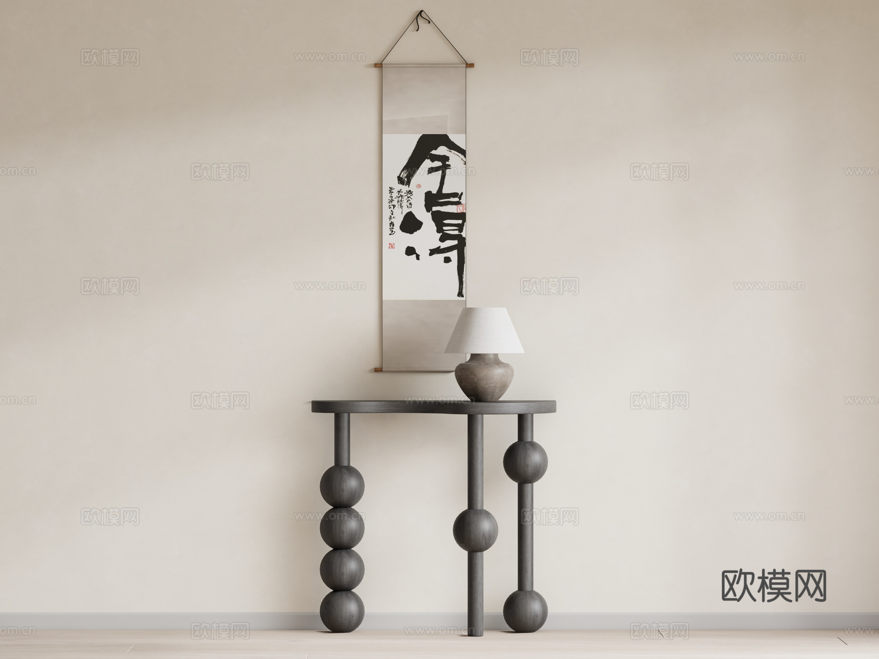 复古中古风条案su模型