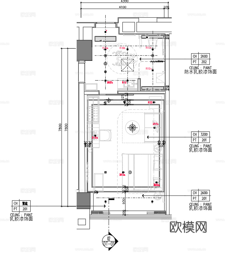 希尔顿无障碍客房户型图平面系统图cad施工图