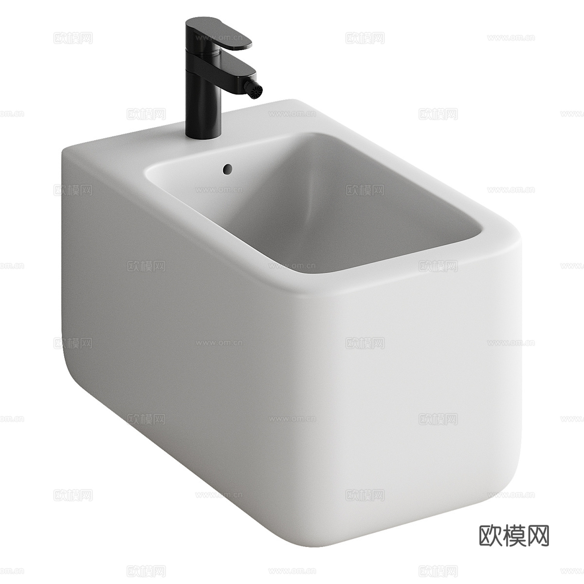 现代奶油风马桶 坐浴盆3d模型