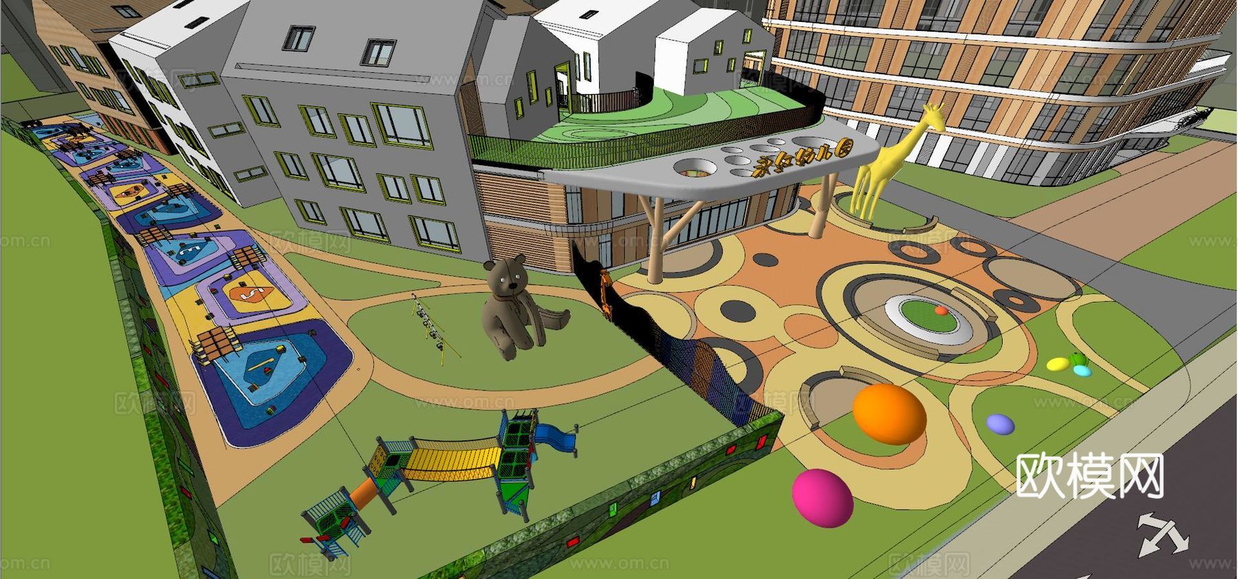 永红幼儿园su模型