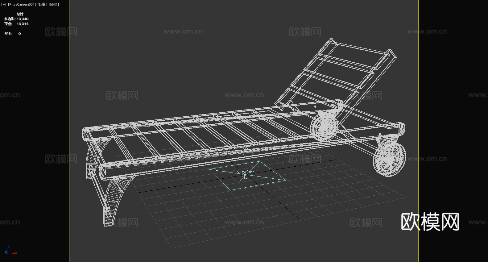 躺椅 户外躺椅 木制躺椅 花园躺椅 休闲躺椅3d模型下载（渲染图6）