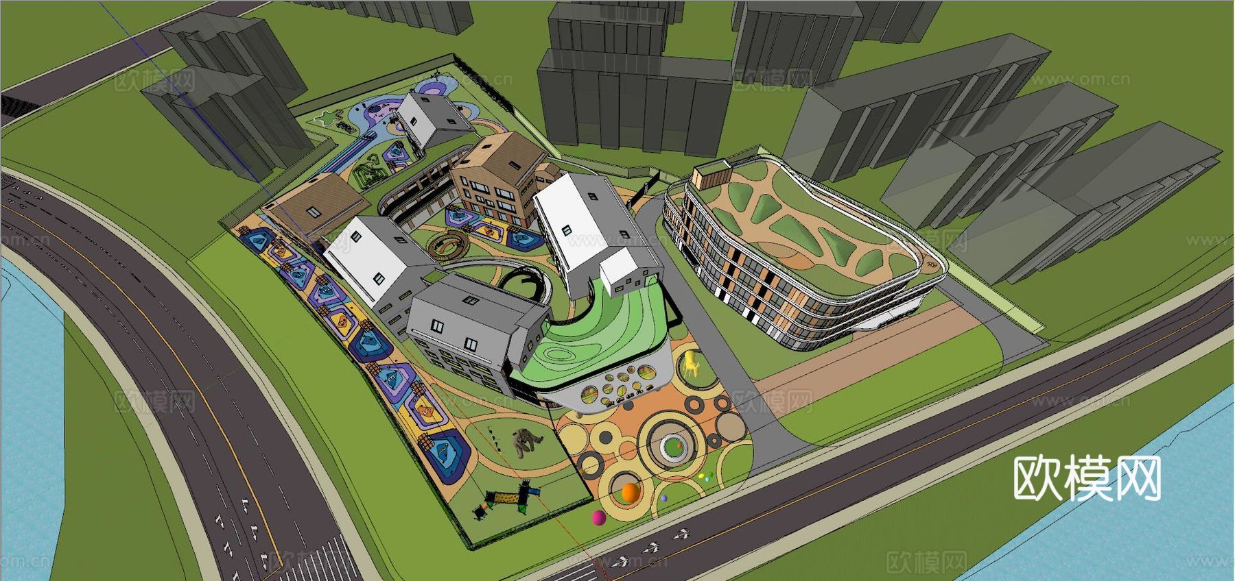 永红幼儿园su模型