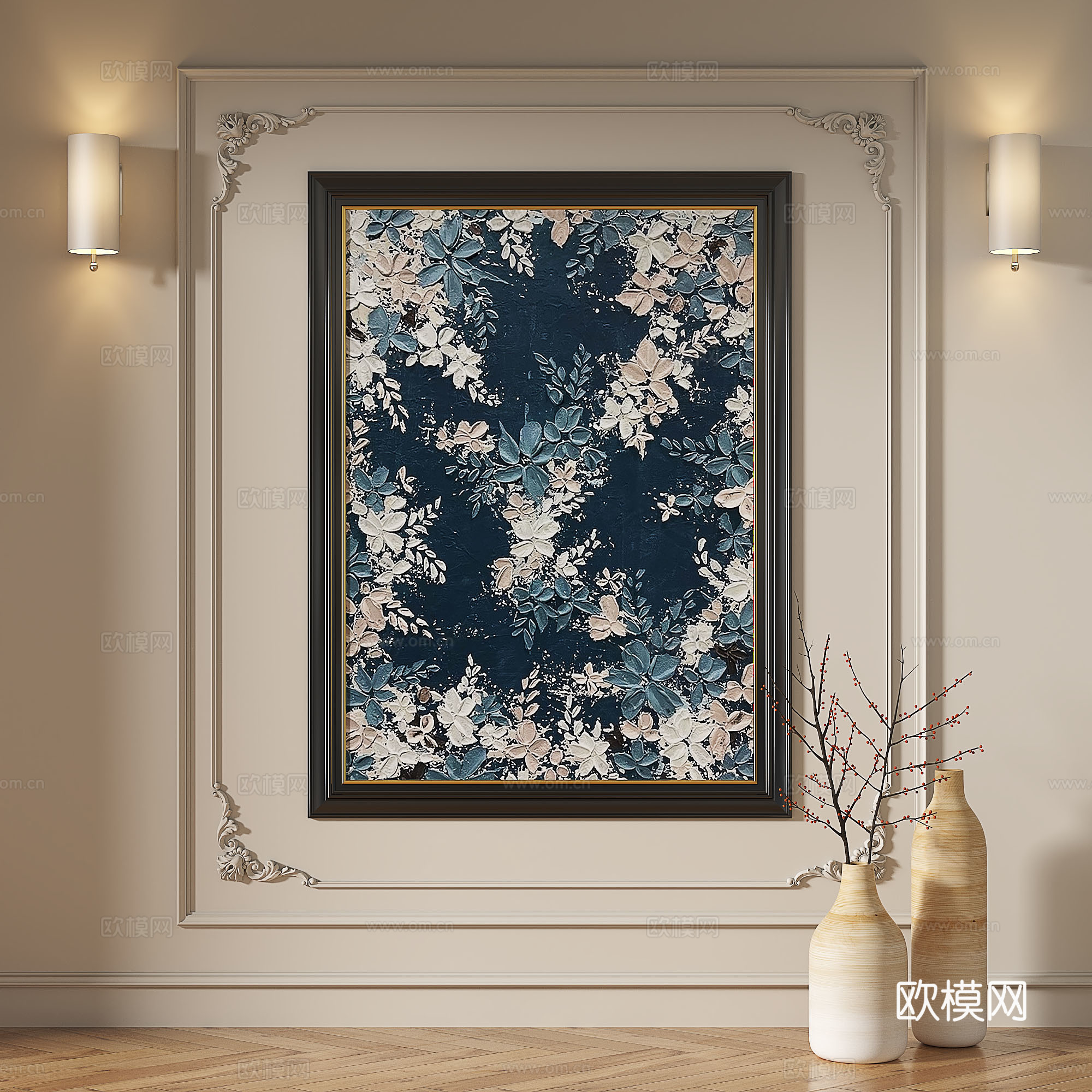 现代，法式，复古，简约，轻奢，抽象，装饰画3d模型