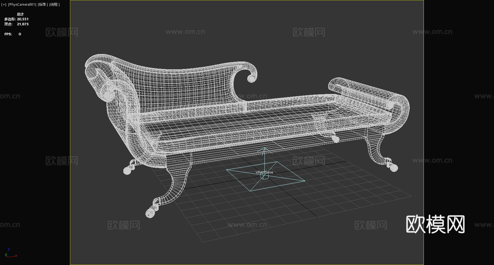 贵妃椅 长椅 卧榻 欧式沙发 休闲躺椅3d模型下载（渲染图6）