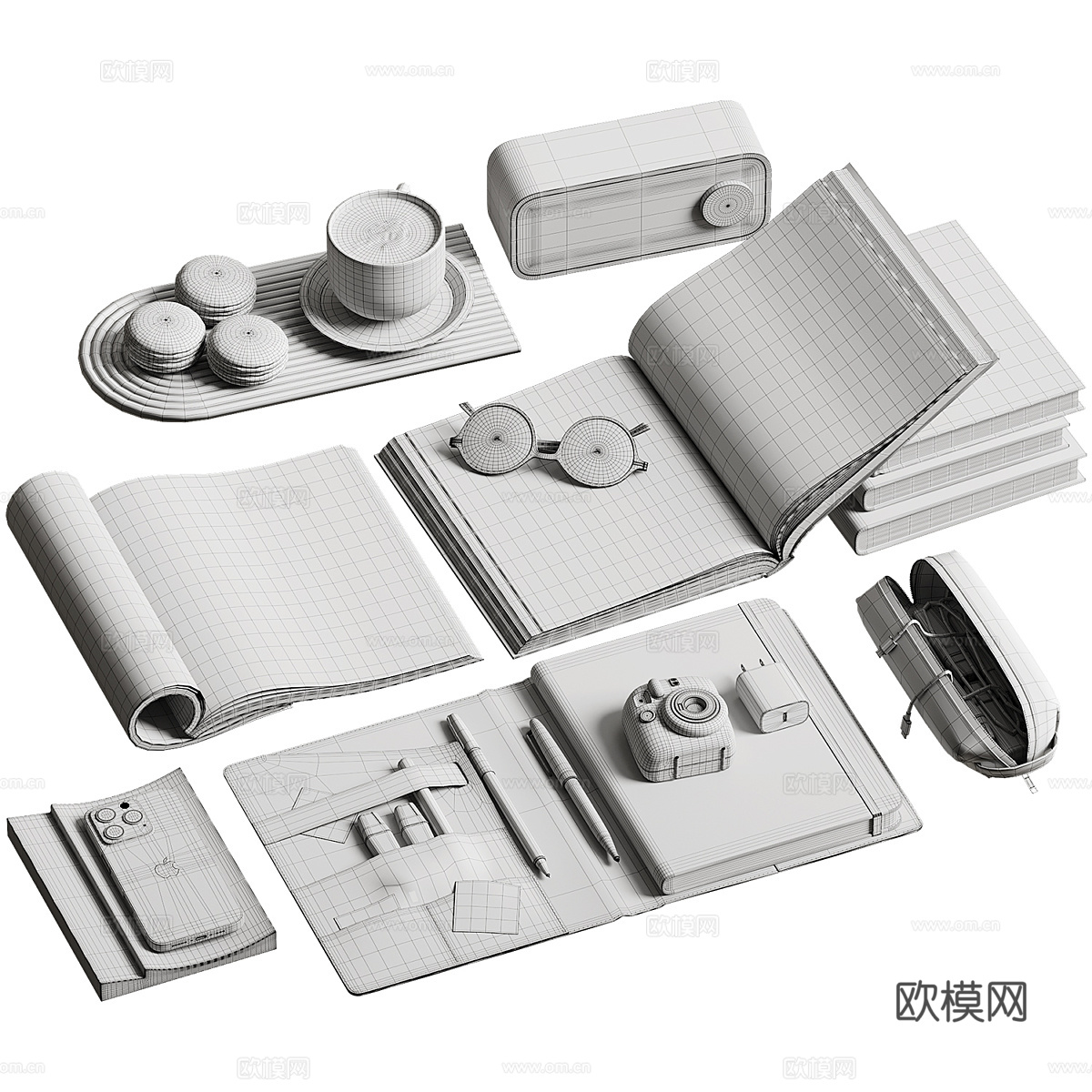 现代意式饰品摆件组合3d模型下载（渲染图4）