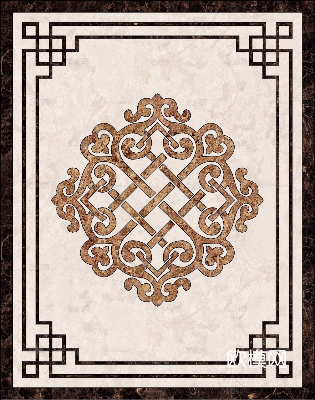 石材拼花 小花砖地砖瓷砖 现代复古花砖下载