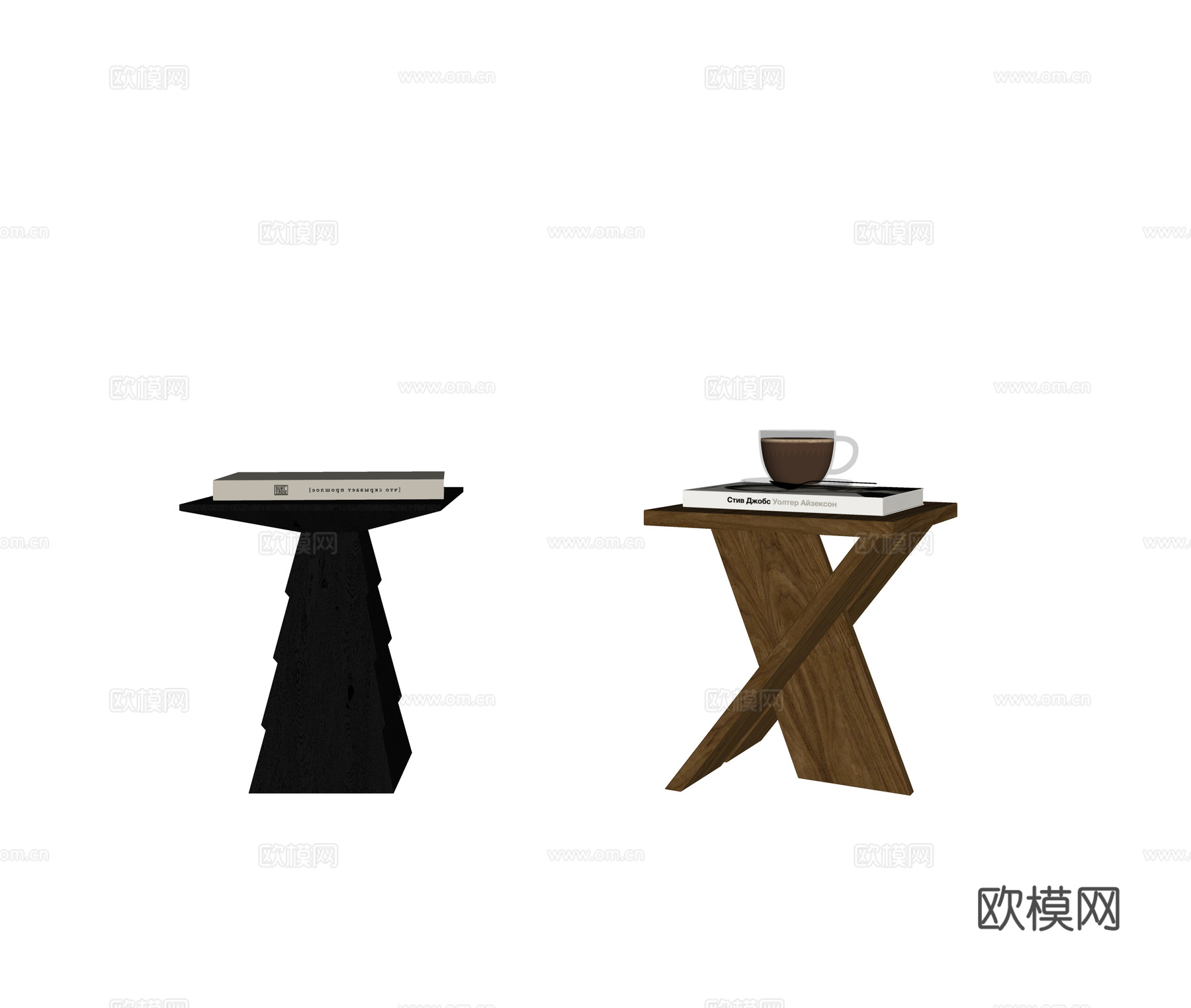 现代边几 角几 实木边几su模型