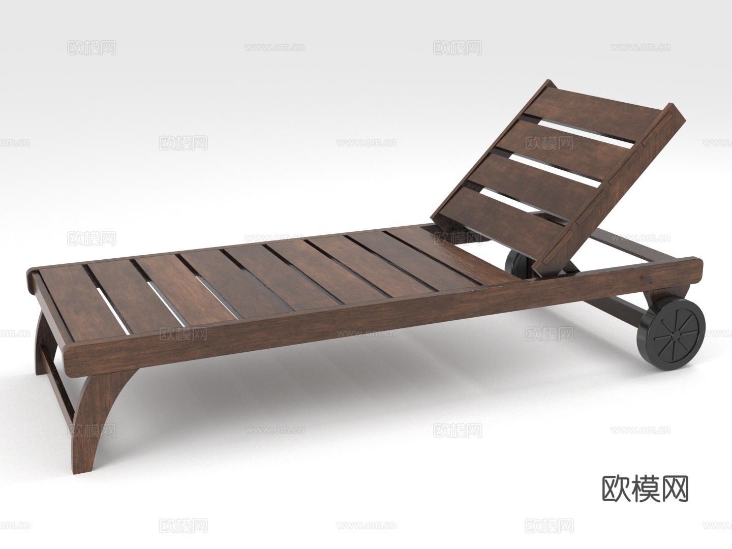 躺椅 户外躺椅 木制躺椅 花园躺椅 休闲躺椅3d模型下载（渲染图1）