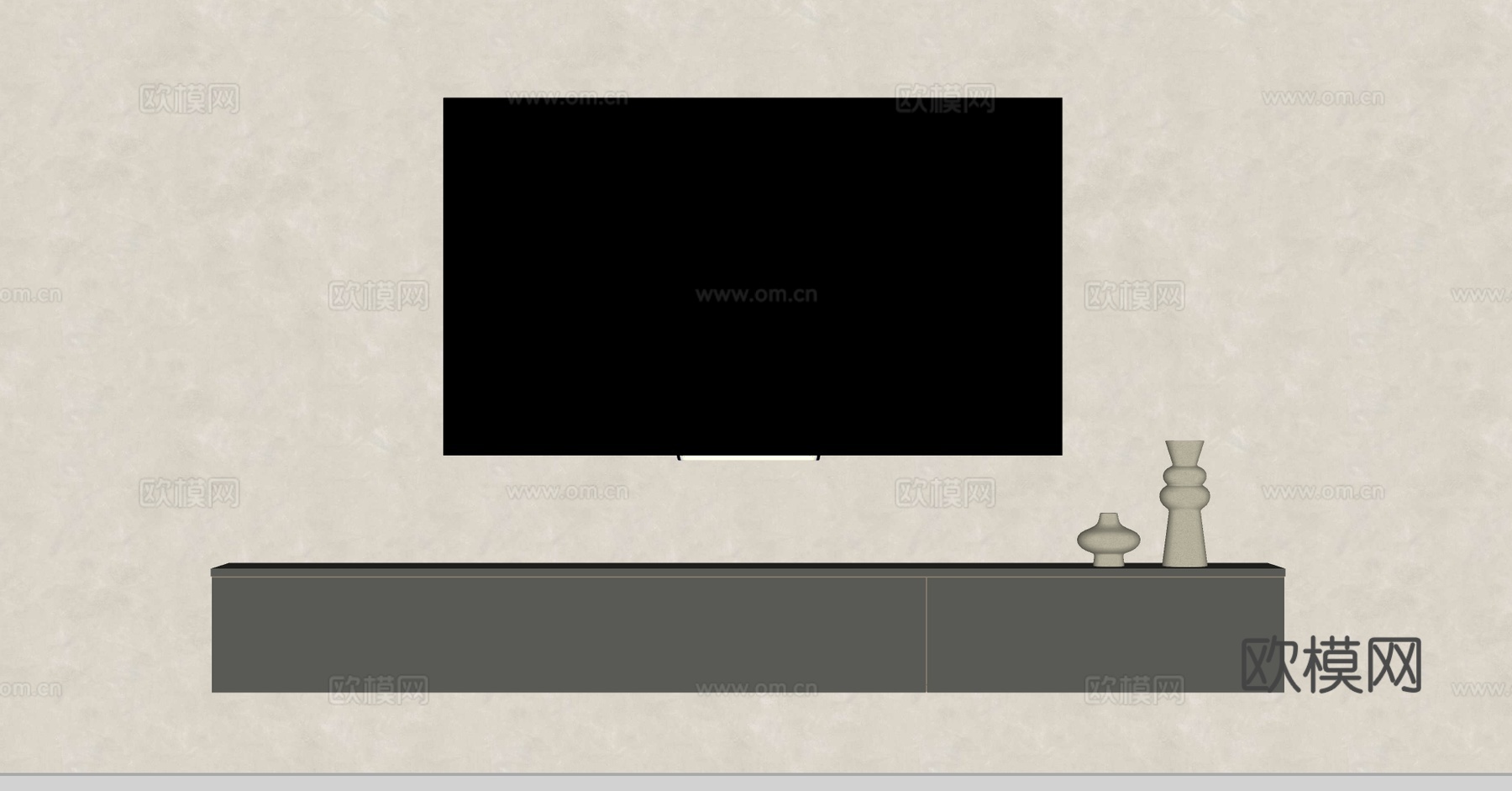 现代电视柜su模型