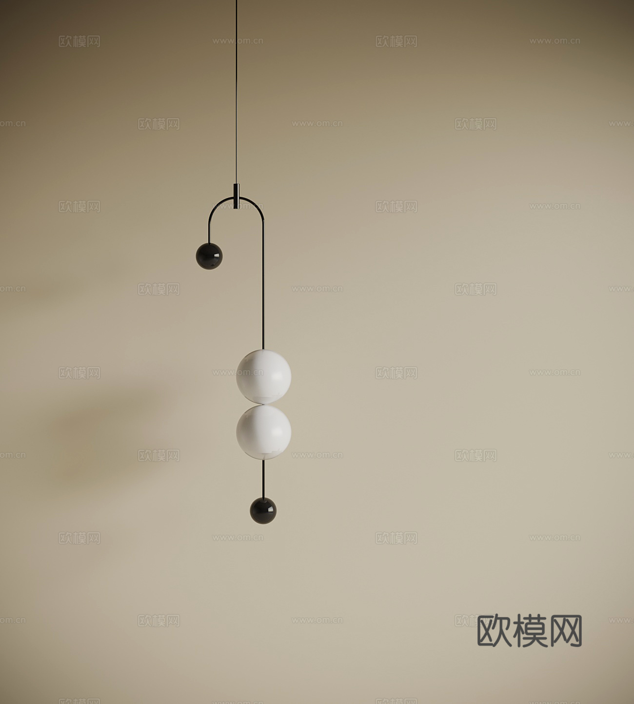 现代极简吊灯su模型