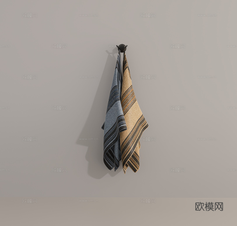 毛巾浴巾su模型