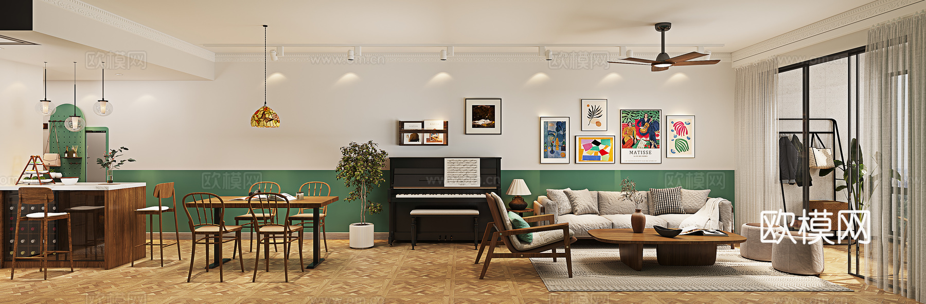 侘寂客餐厅3D模3d模型下载（渲染图2）