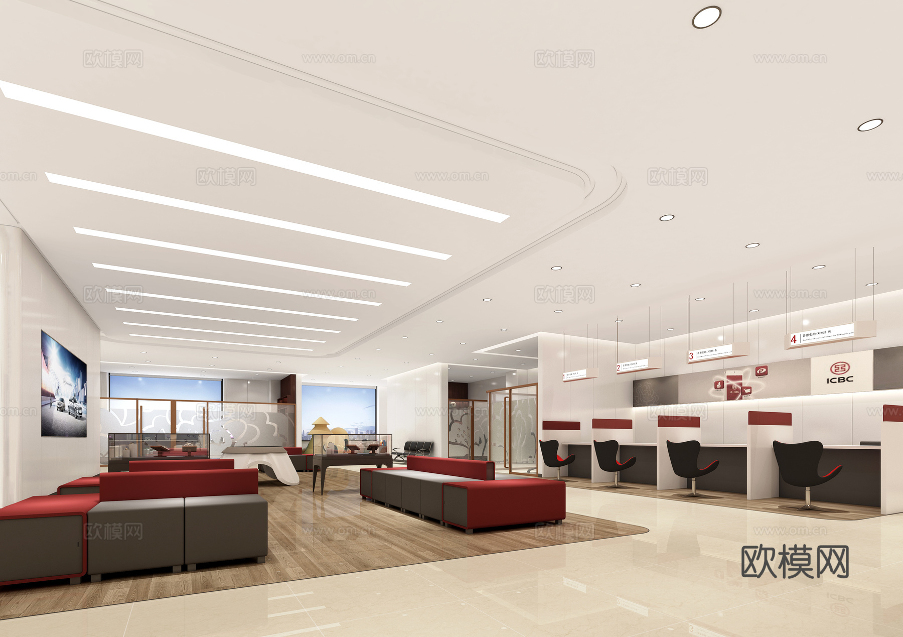 银行3d模型下载