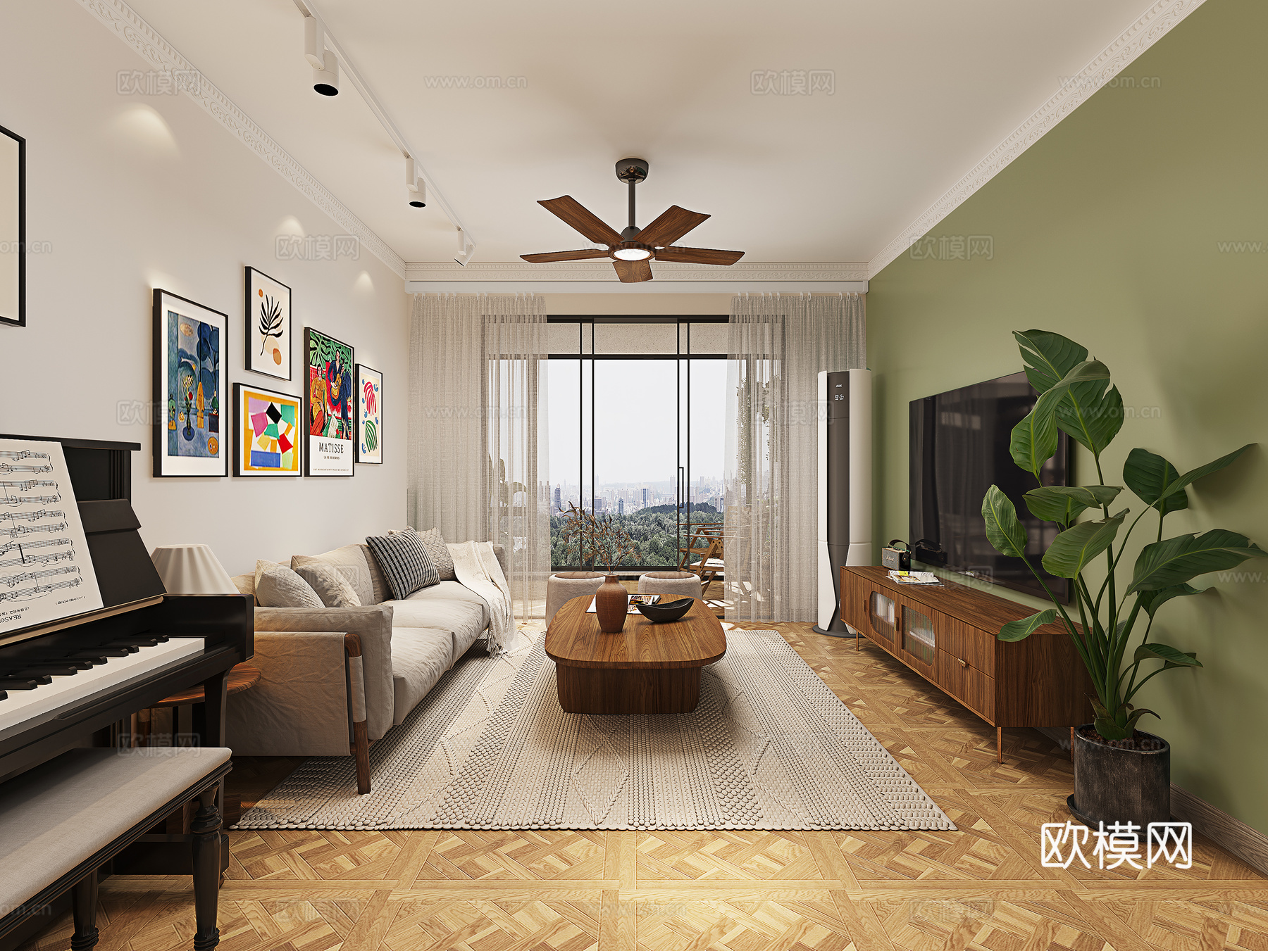 侘寂风客餐厅3D模型3d模型下载（渲染图4）