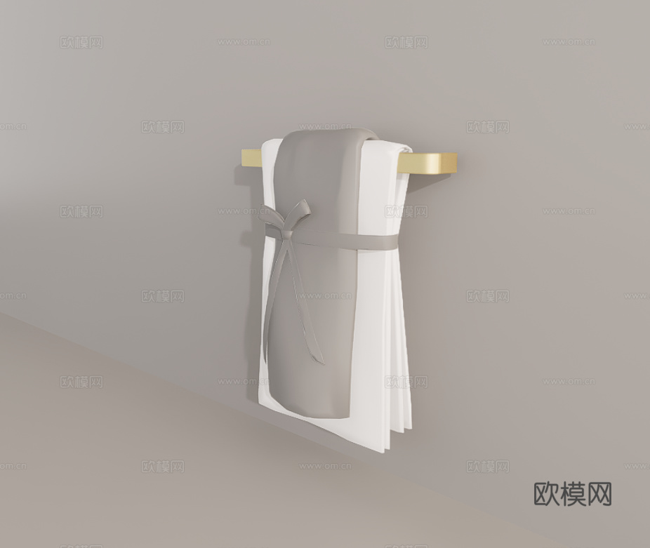 毛巾浴巾su模型
