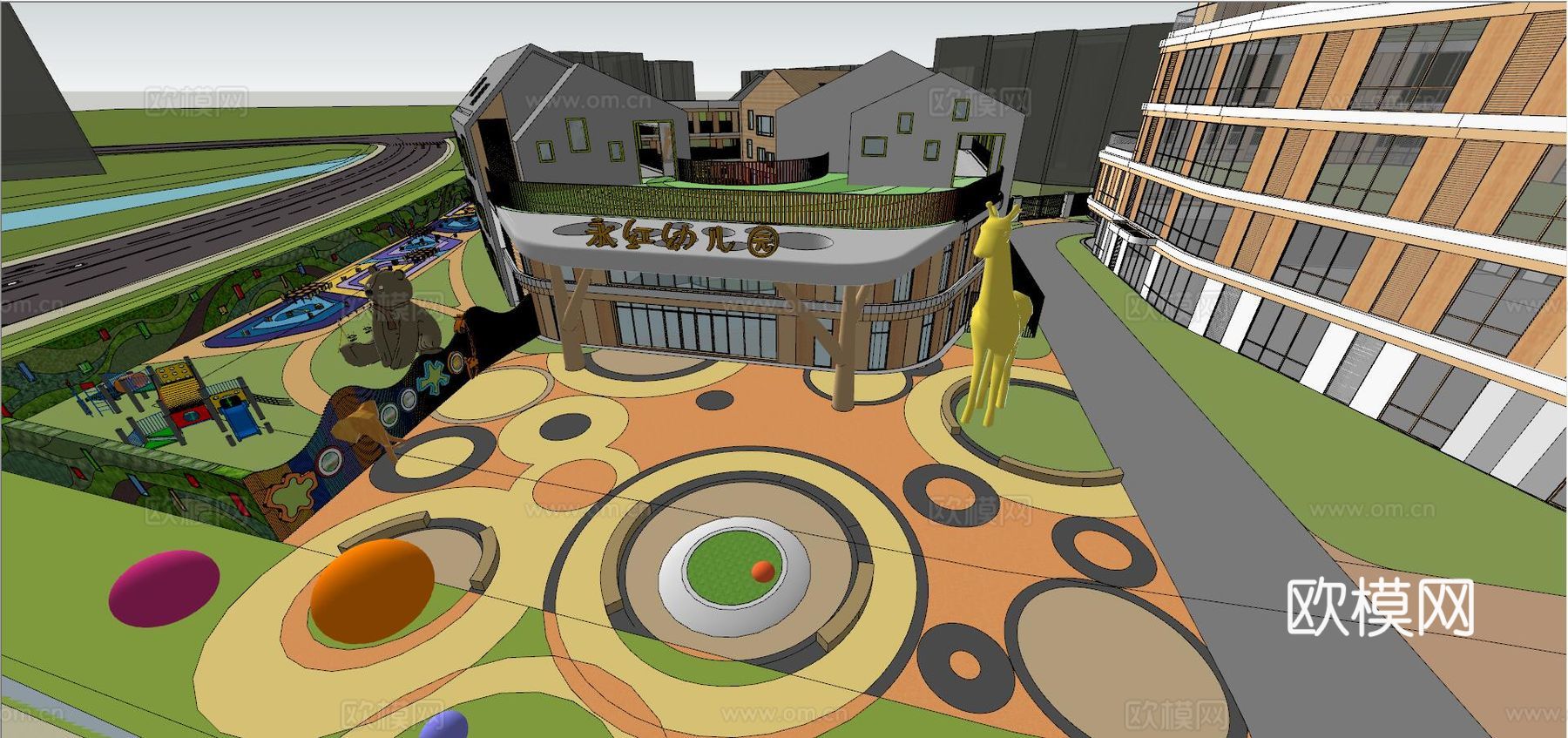 永红幼儿园su模型