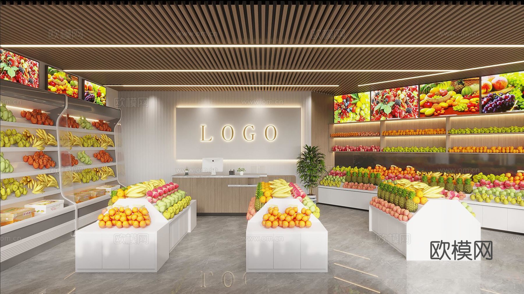 水果店3d模型下载