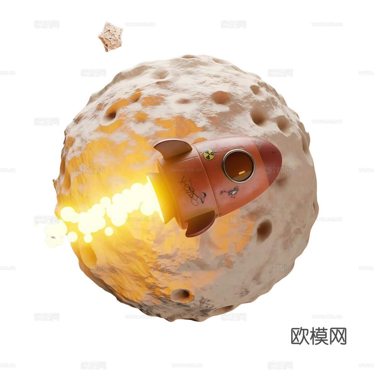 宇宙飞船艺术装置 陨石艺术装置 火箭装饰 赛博朋克艺术装置su模型