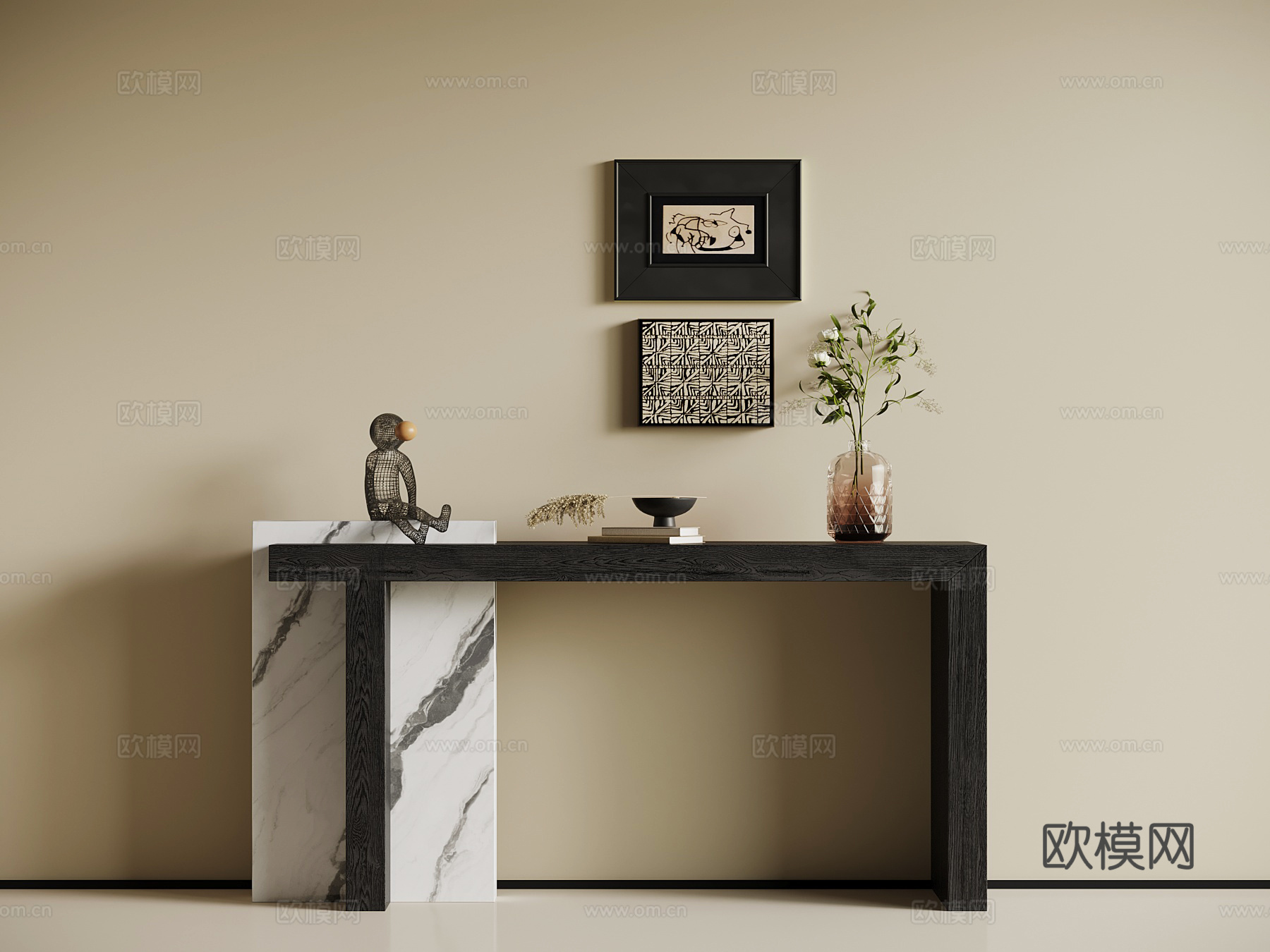 现代条案 端景柜3d模型下载