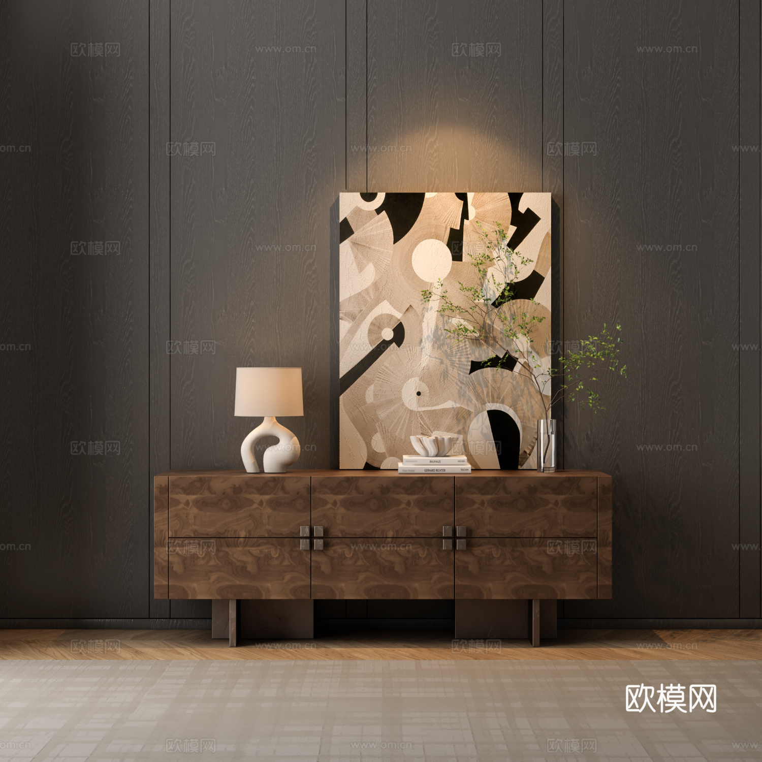 现代边柜 玄关柜 装饰柜su模型