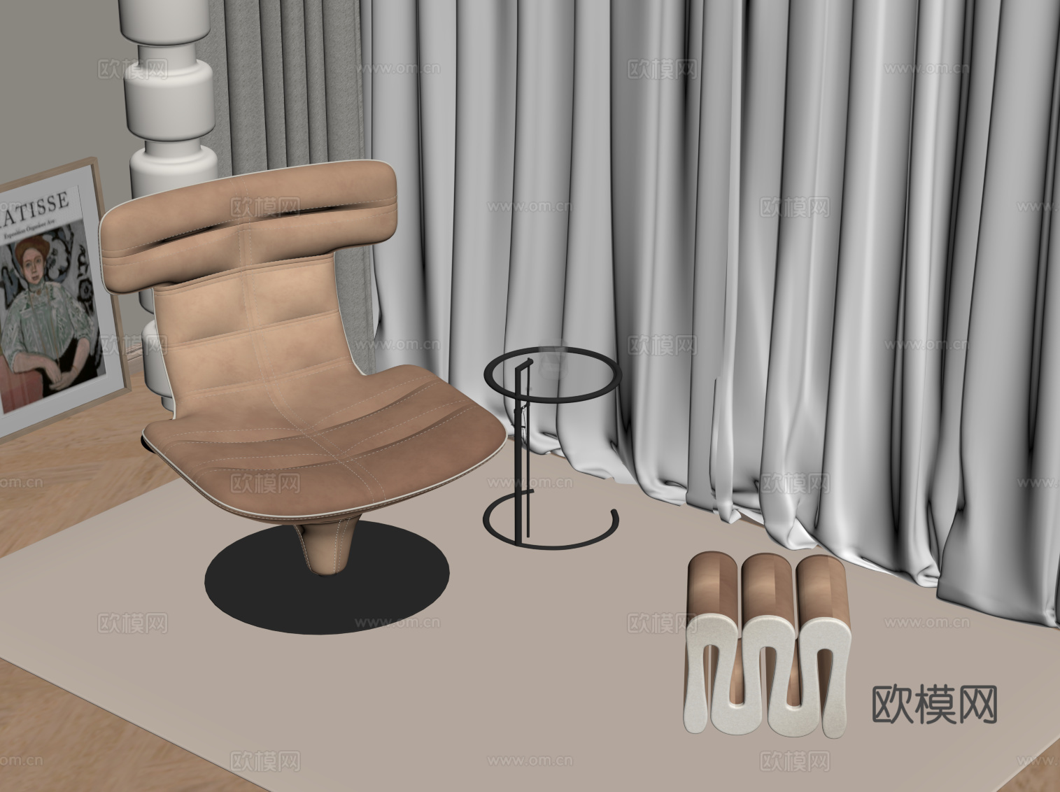 现代休闲椅su模型