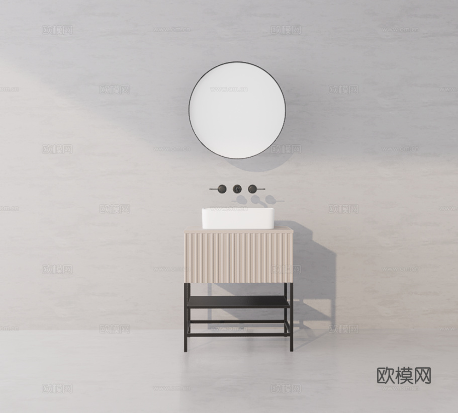 洗手盆su模型