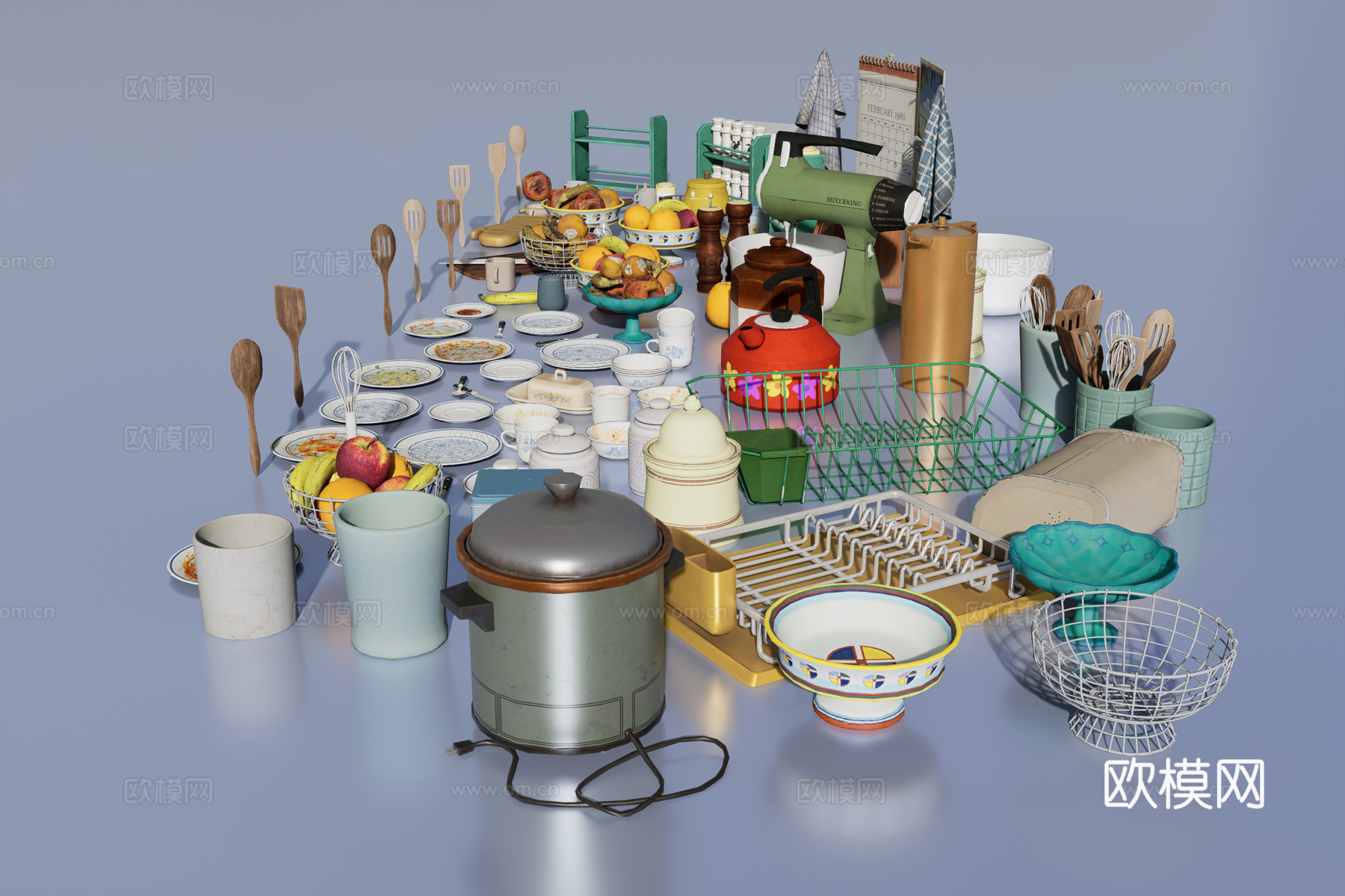 复古厨房物品3d模型下载（渲染图5）