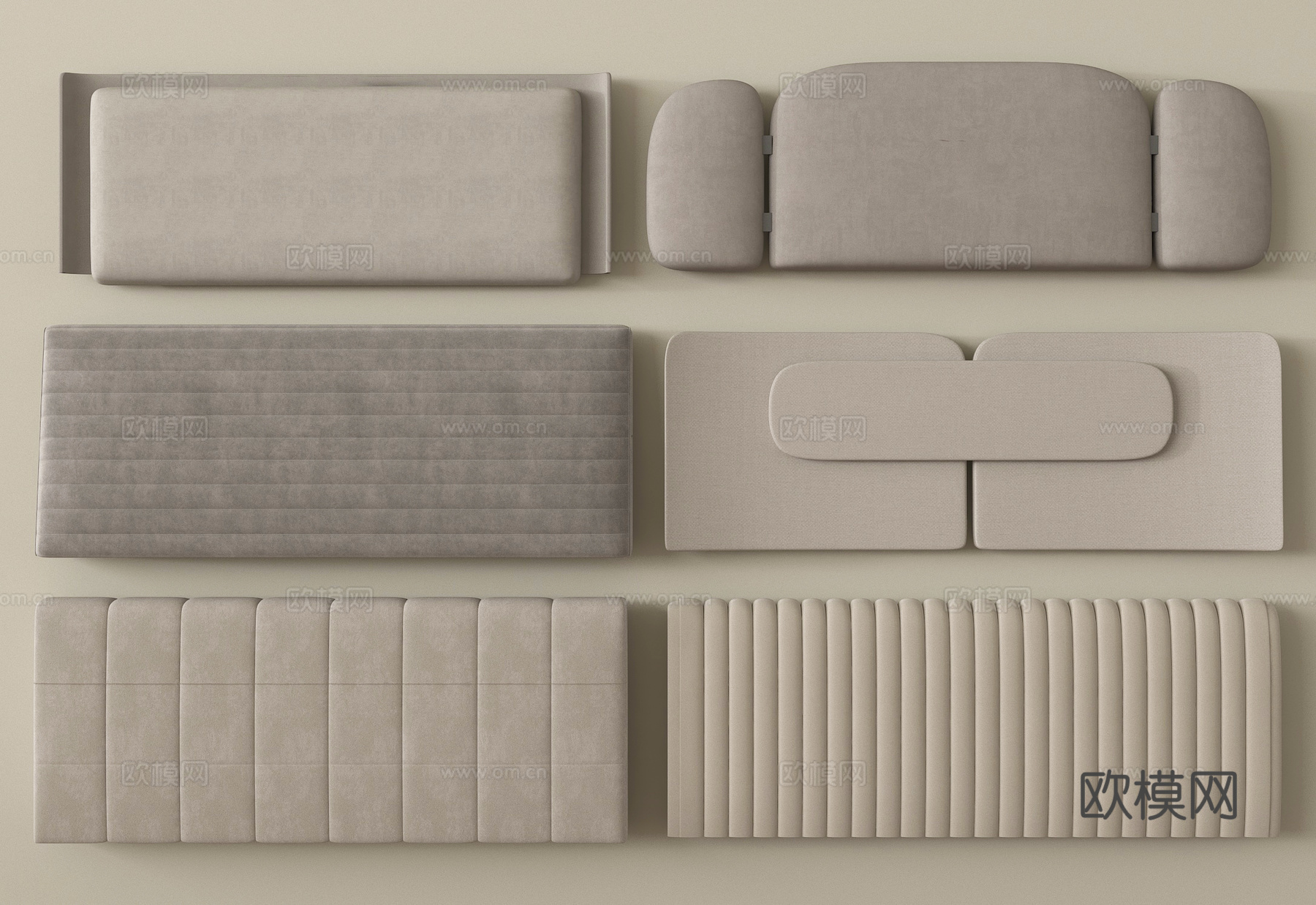 现代床靠背 床具 床品 床头3d模型下载