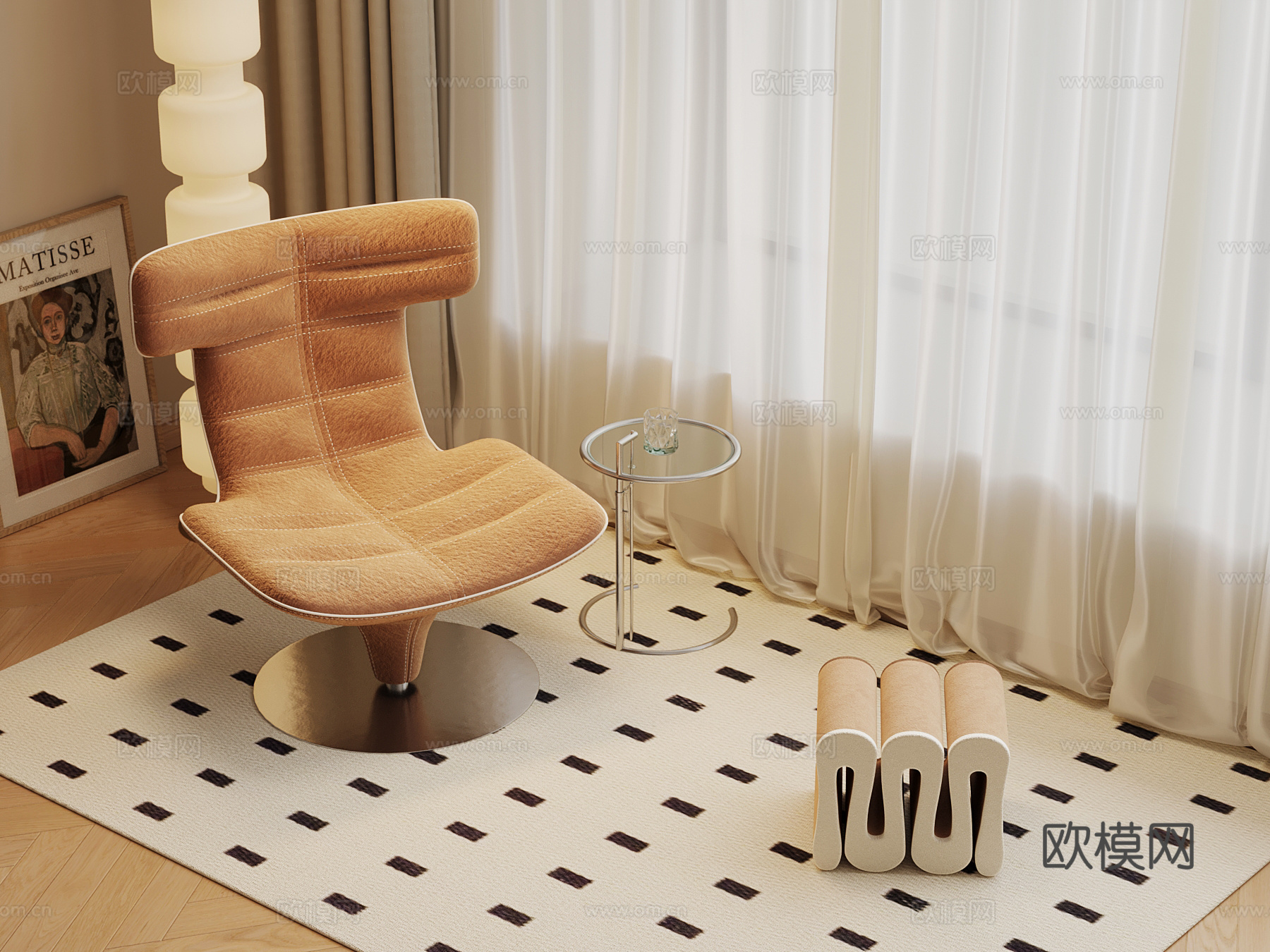 现代休闲椅su模型